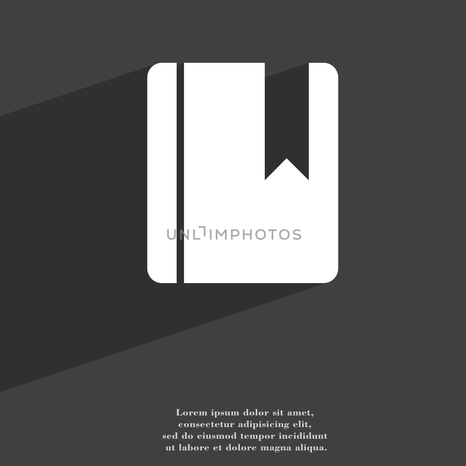 book bookmark icon symbol Flat modern web design with long shadow and space for your text.  by serhii_lohvyniuk