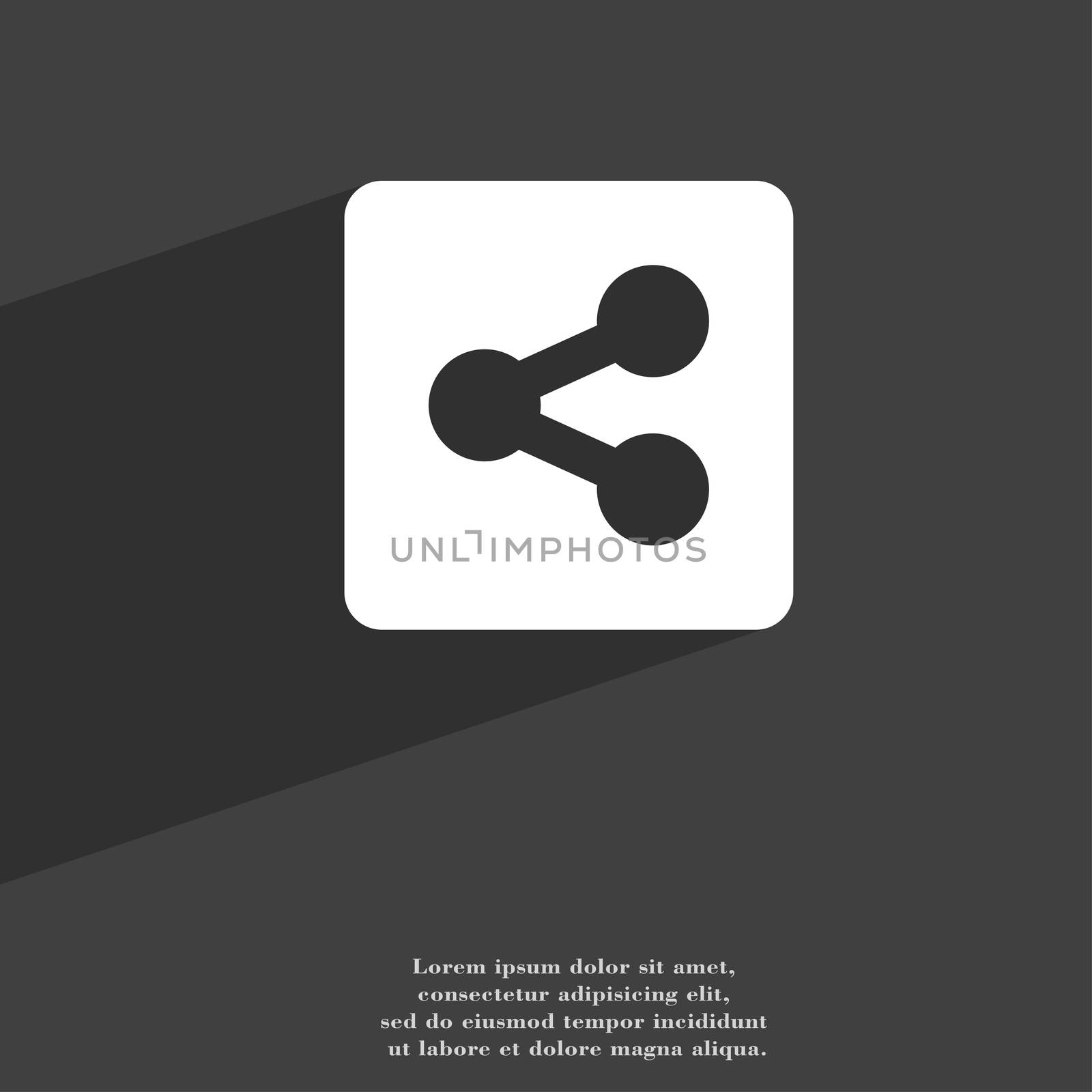 Share icon symbol Flat modern web design with long shadow and space for your text. illustration
