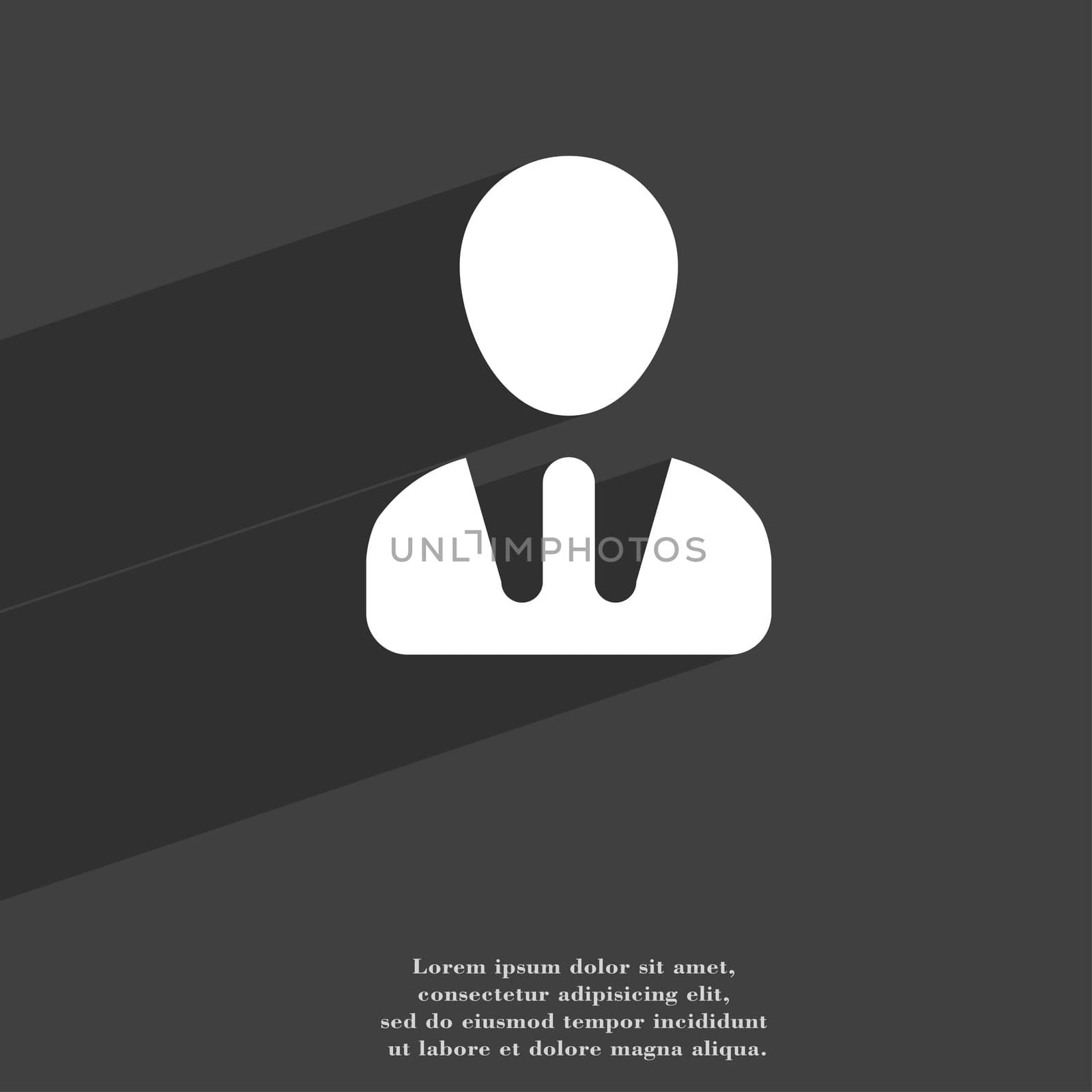 male silhouette icon symbol Flat modern web design with long shadow and space for your text.  by serhii_lohvyniuk