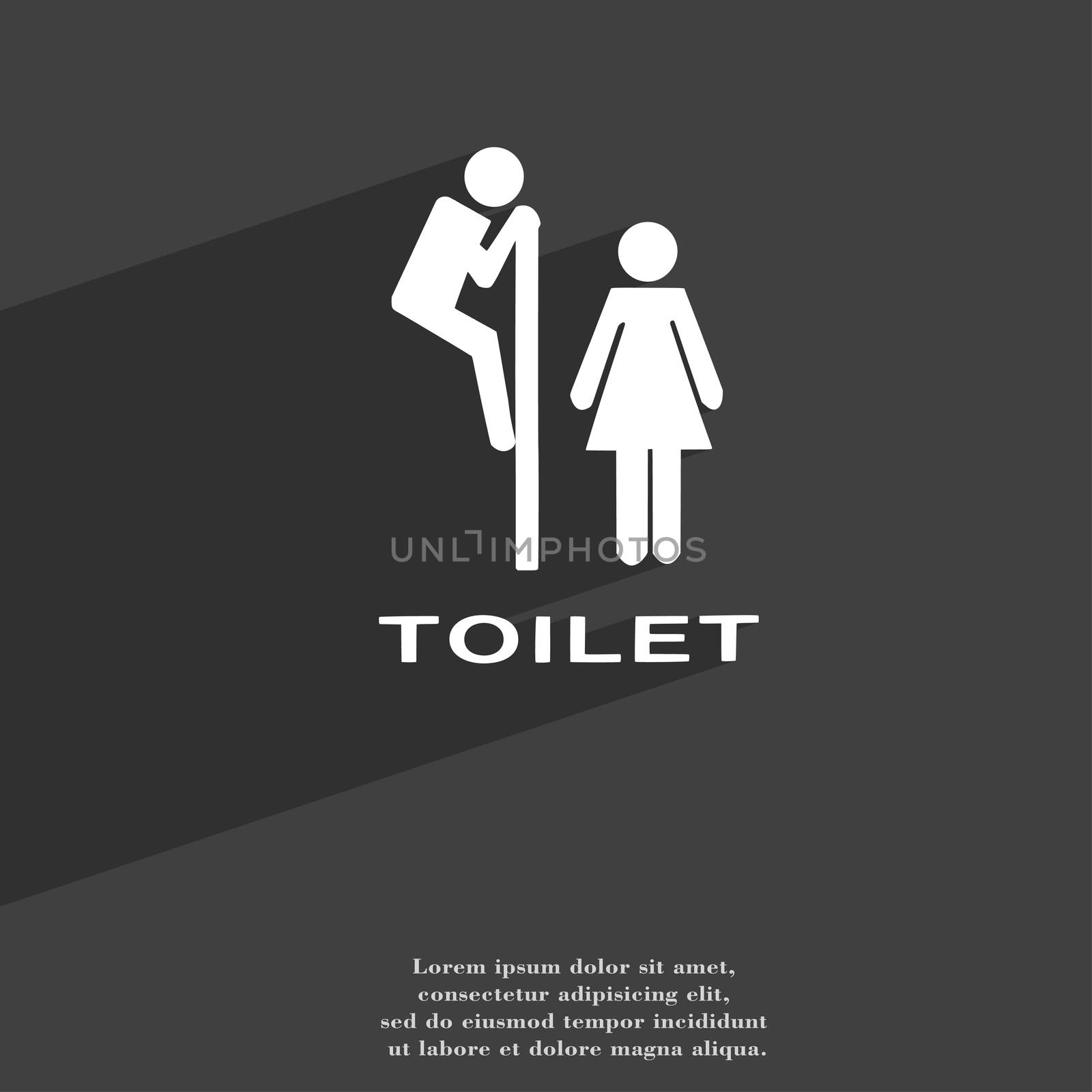 toilet icon symbol Flat modern web design with long shadow and space for your text.  by serhii_lohvyniuk