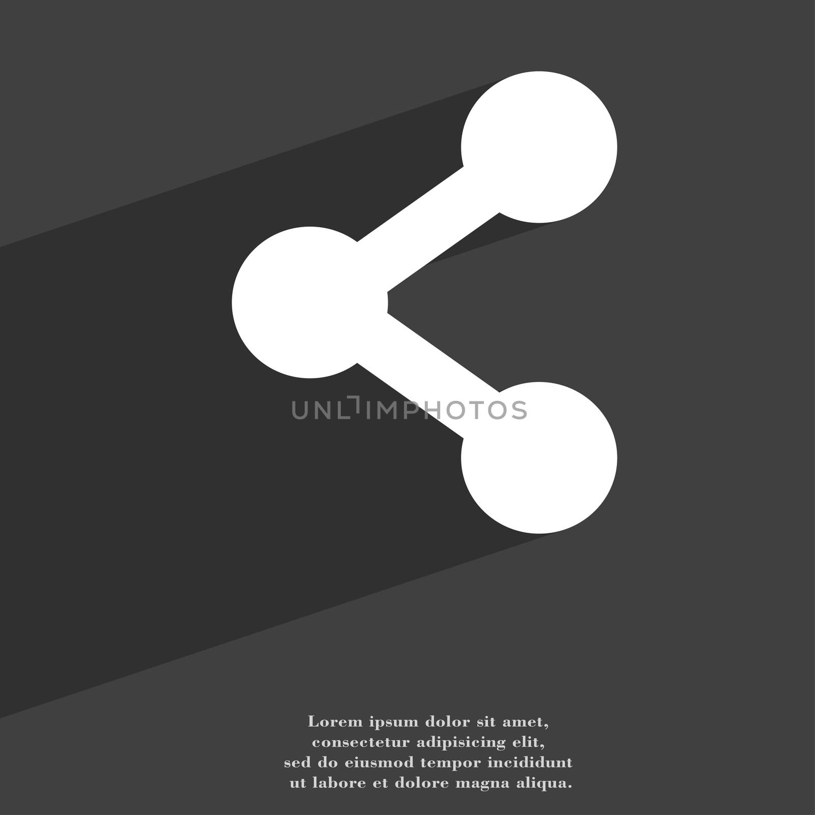 Share icon symbol Flat modern web design with long shadow and space for your text. illustration