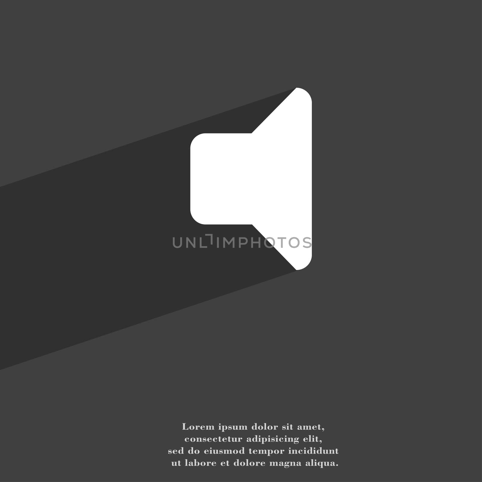 Speaker volume, Sound icon symbol Flat modern web design with long shadow and space for your text. illustration