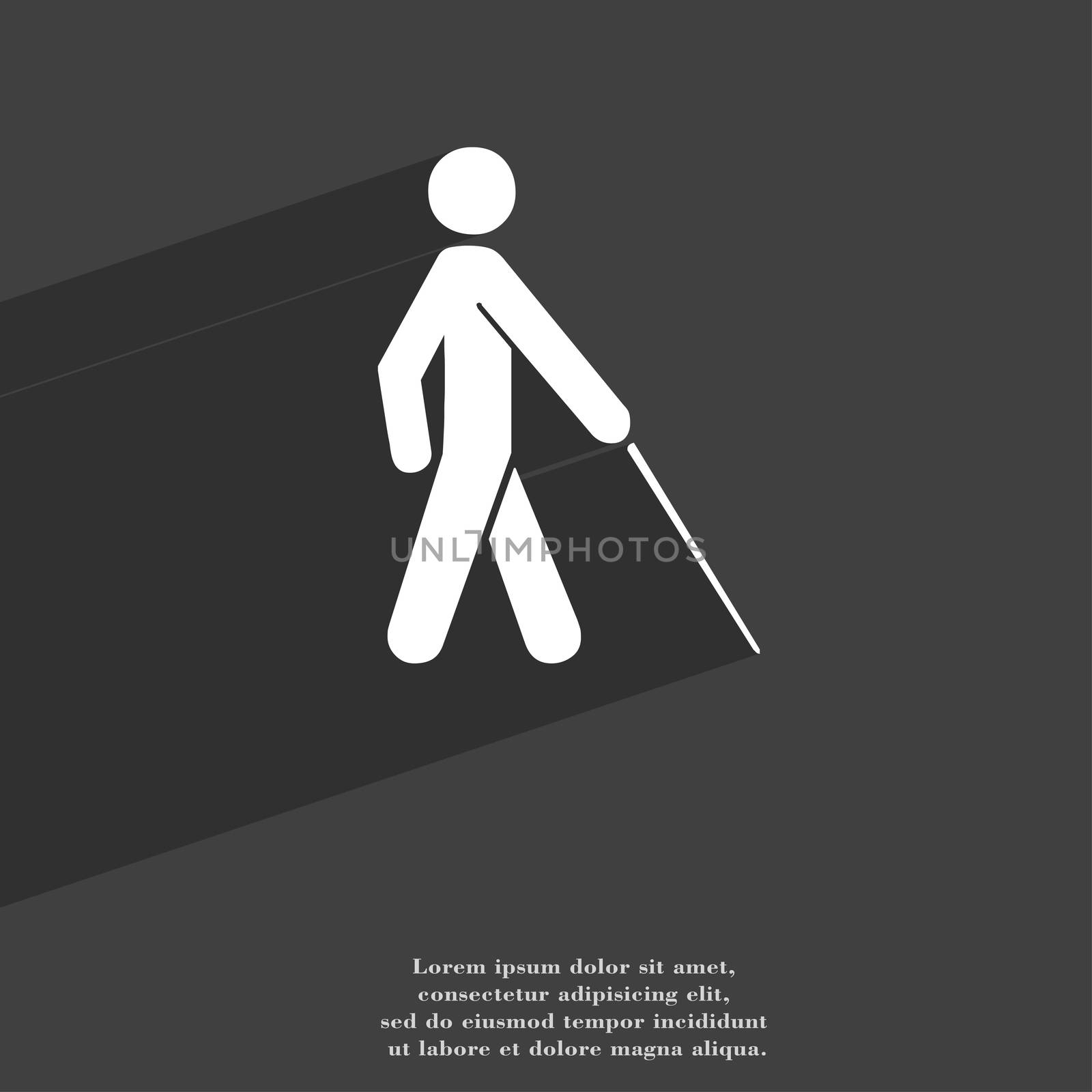 blind icon symbol Flat modern web design with long shadow and space for your text. illustration