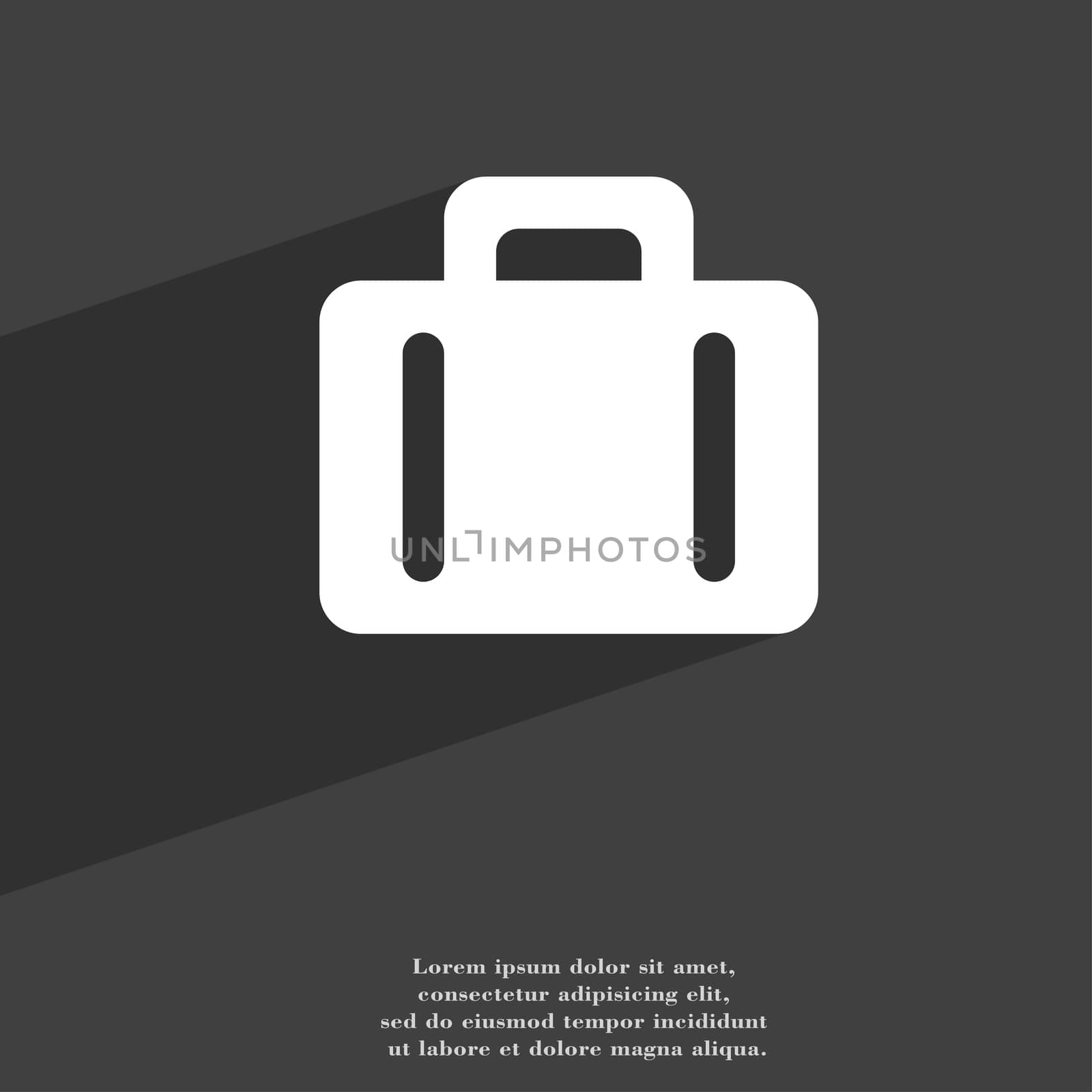 suitcase icon symbol Flat modern web design with long shadow and space for your text.  by serhii_lohvyniuk