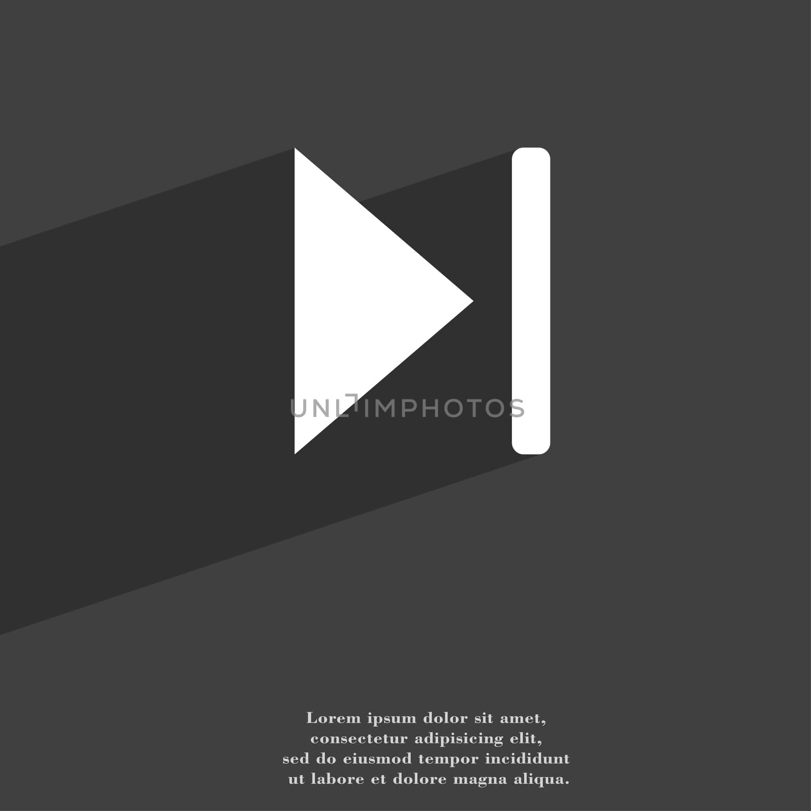 next track icon symbol Flat modern web design with long shadow and space for your text. illustration