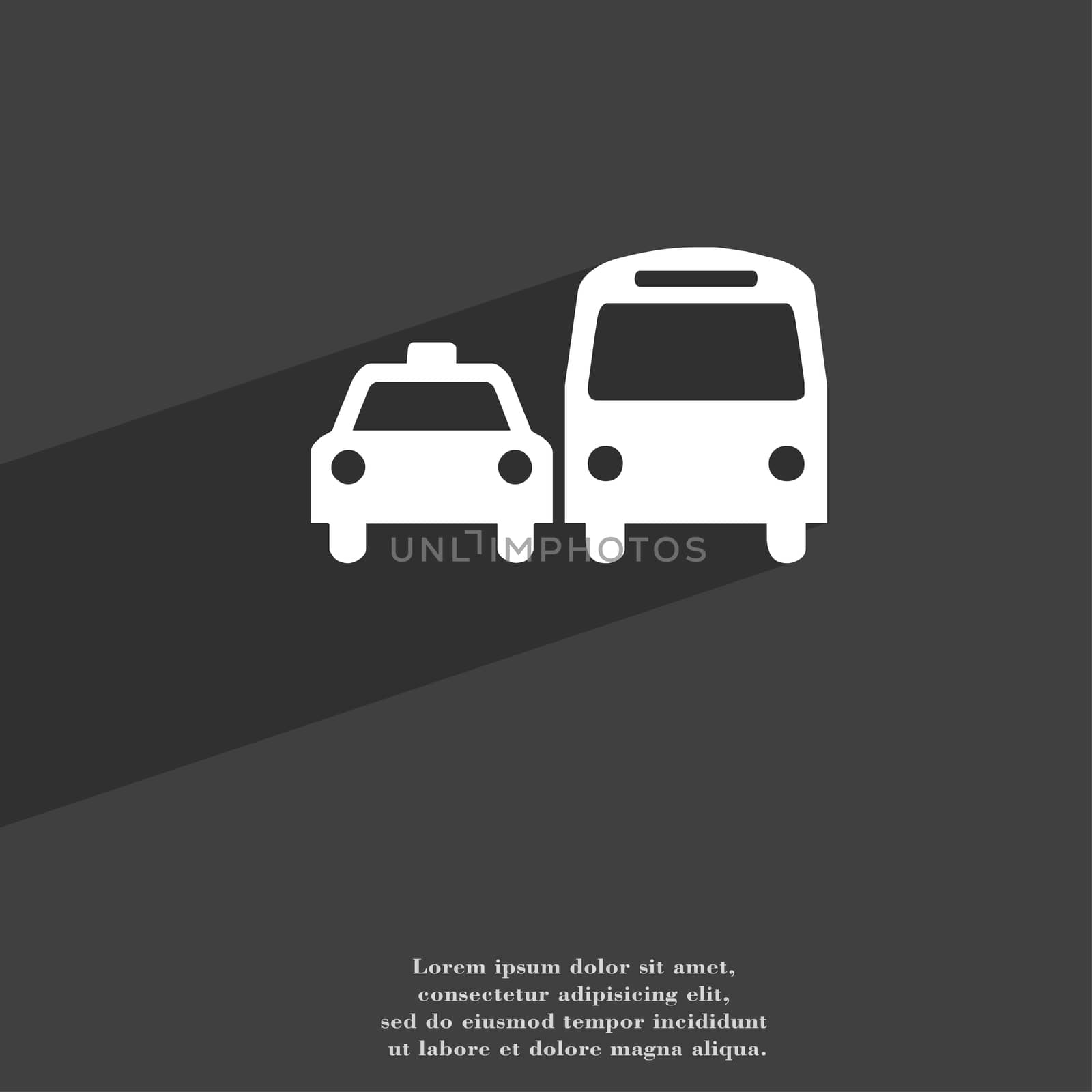 taxi icon symbol Flat modern web design with long shadow and space for your text. illustration