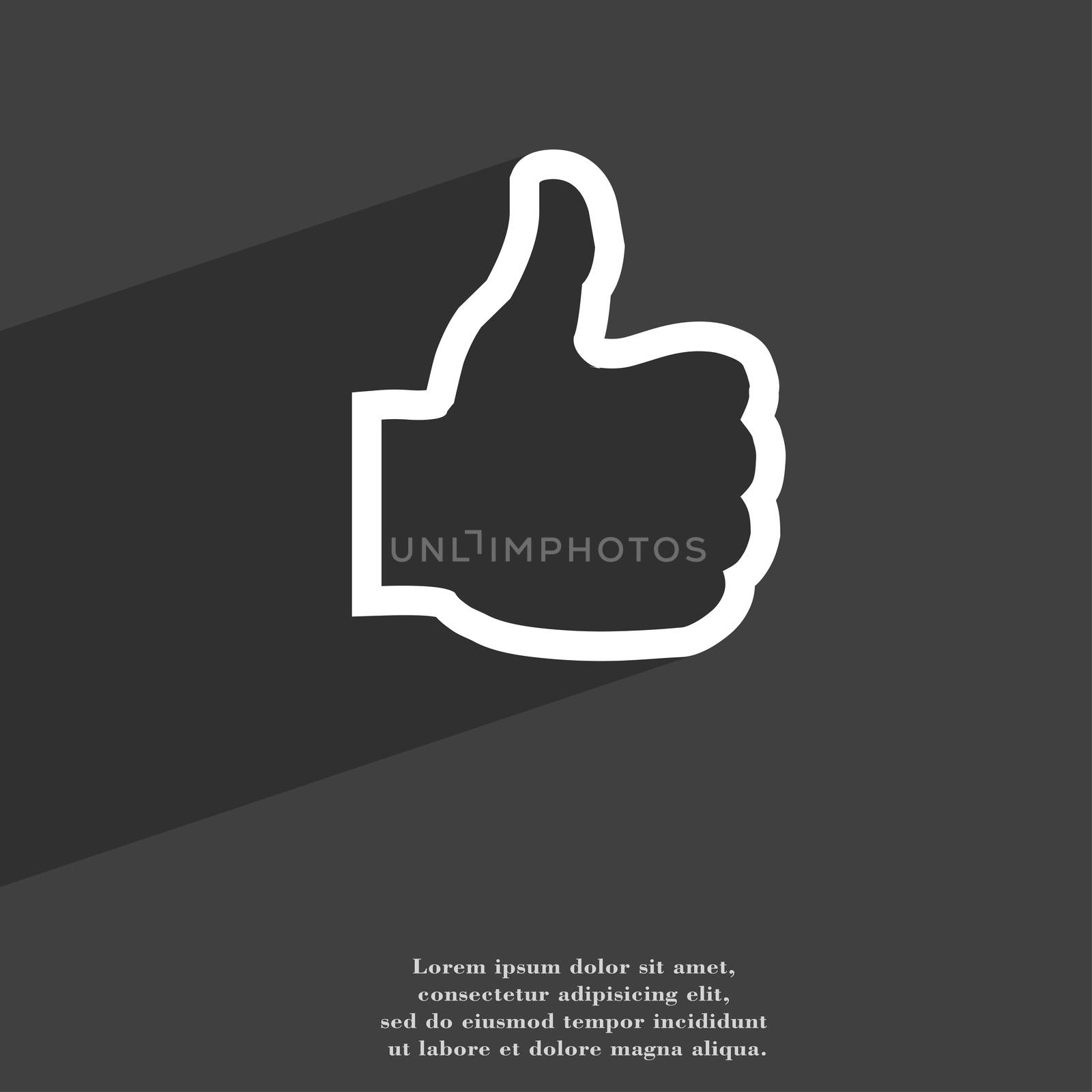 Like icon symbol Flat modern web design with long shadow and space for your text. illustration