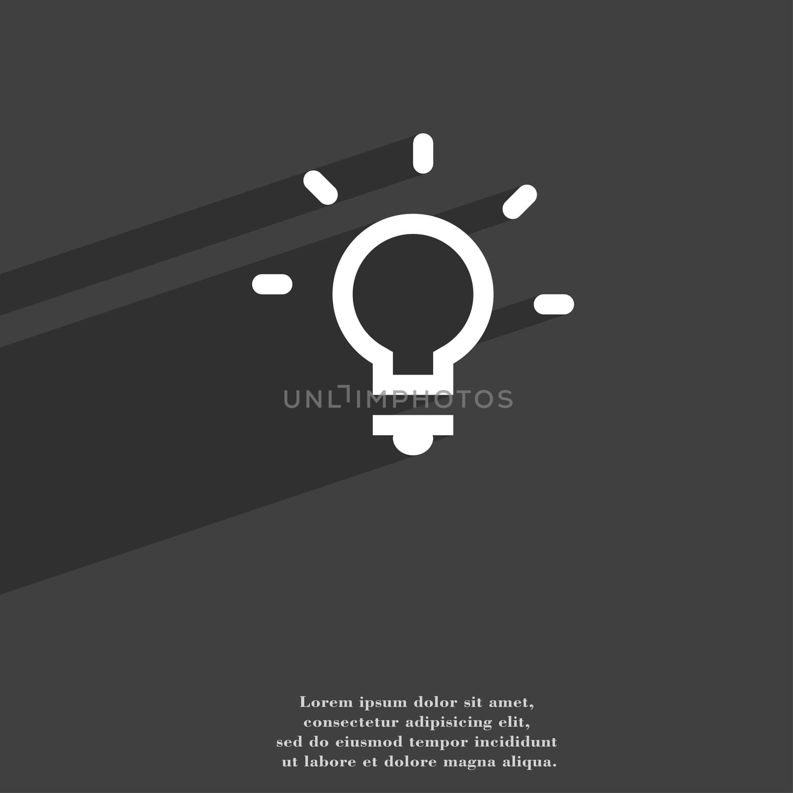 Light lamp, Idea icon symbol Flat modern web design with long shadow and space for your text. illustration