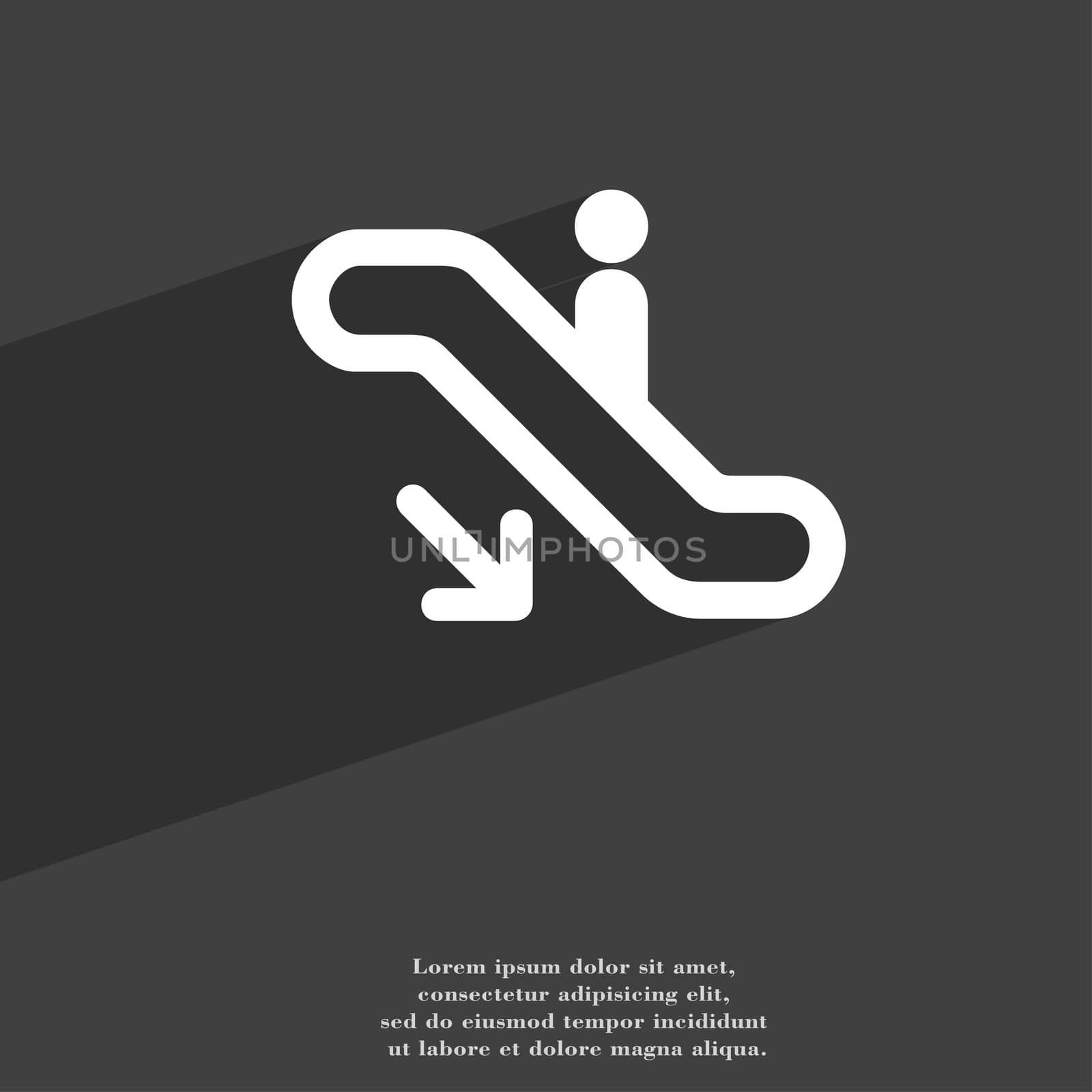 elevator, Escalator, Staircase icon symbol Flat modern web design with long shadow and space for your text.  by serhii_lohvyniuk