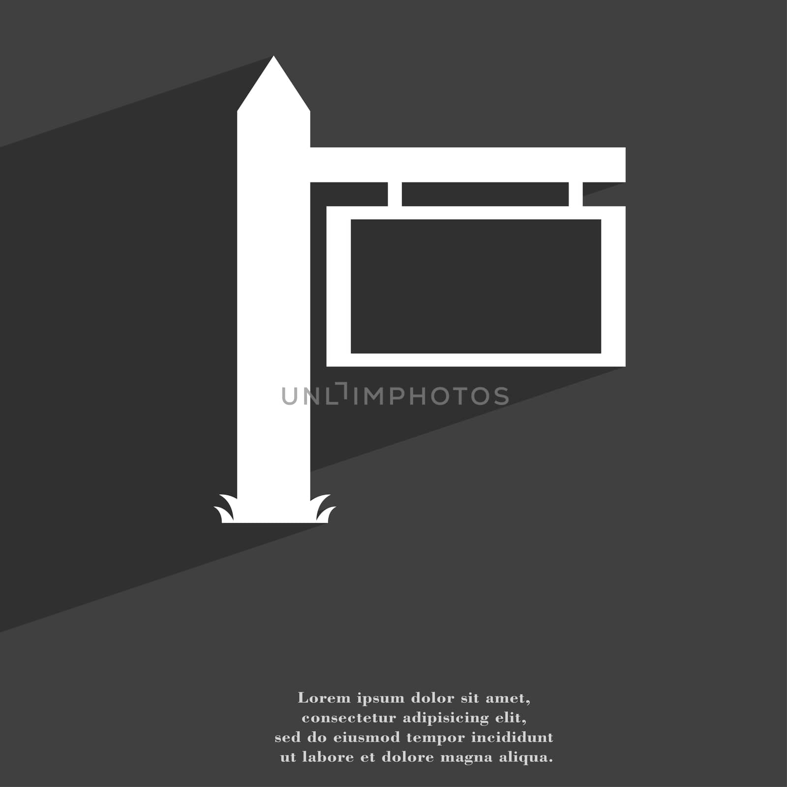 Information Road Sign icon symbol Flat modern web design with long shadow and space for your text. illustration