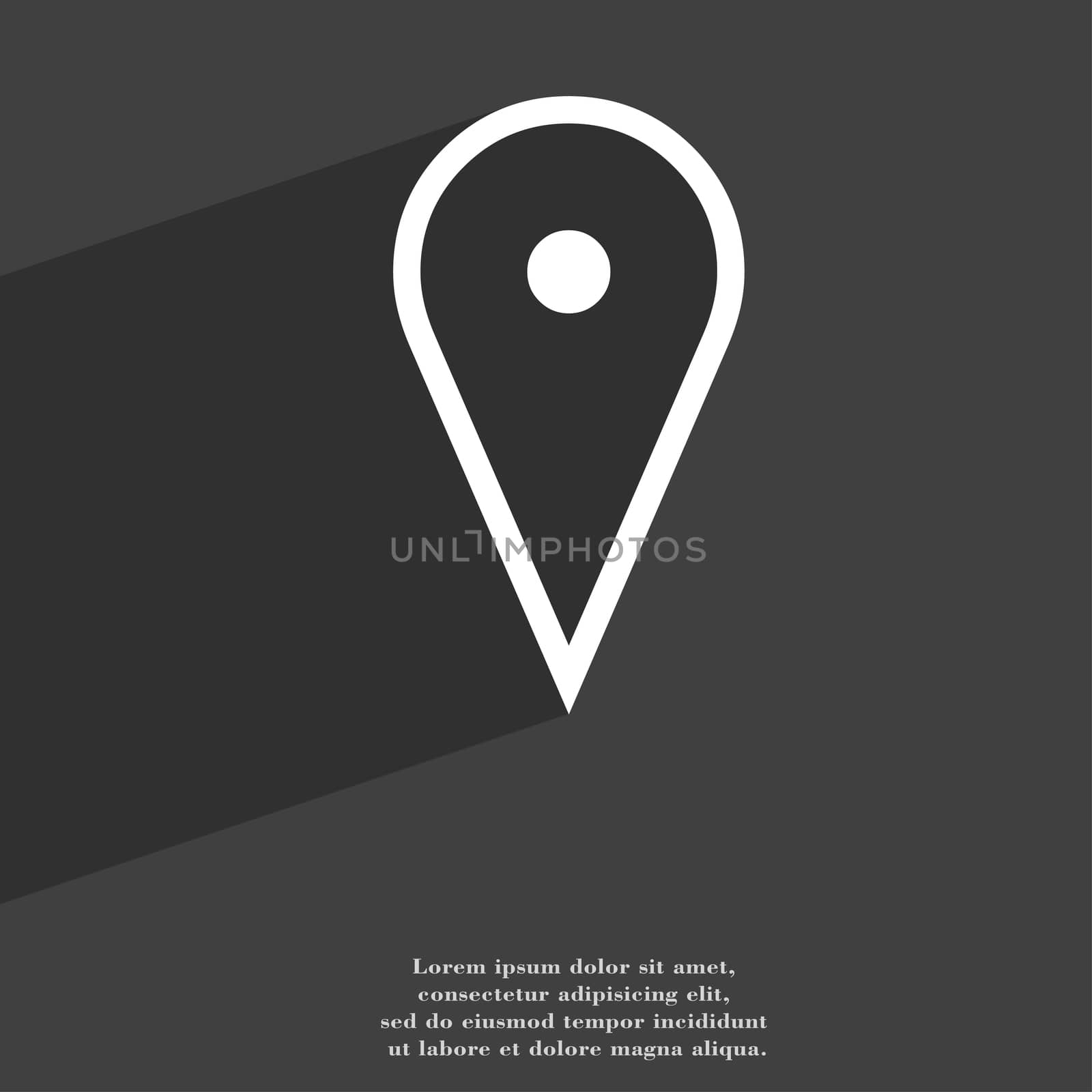 map poiner icon symbol Flat modern web design with long shadow and space for your text.  by serhii_lohvyniuk