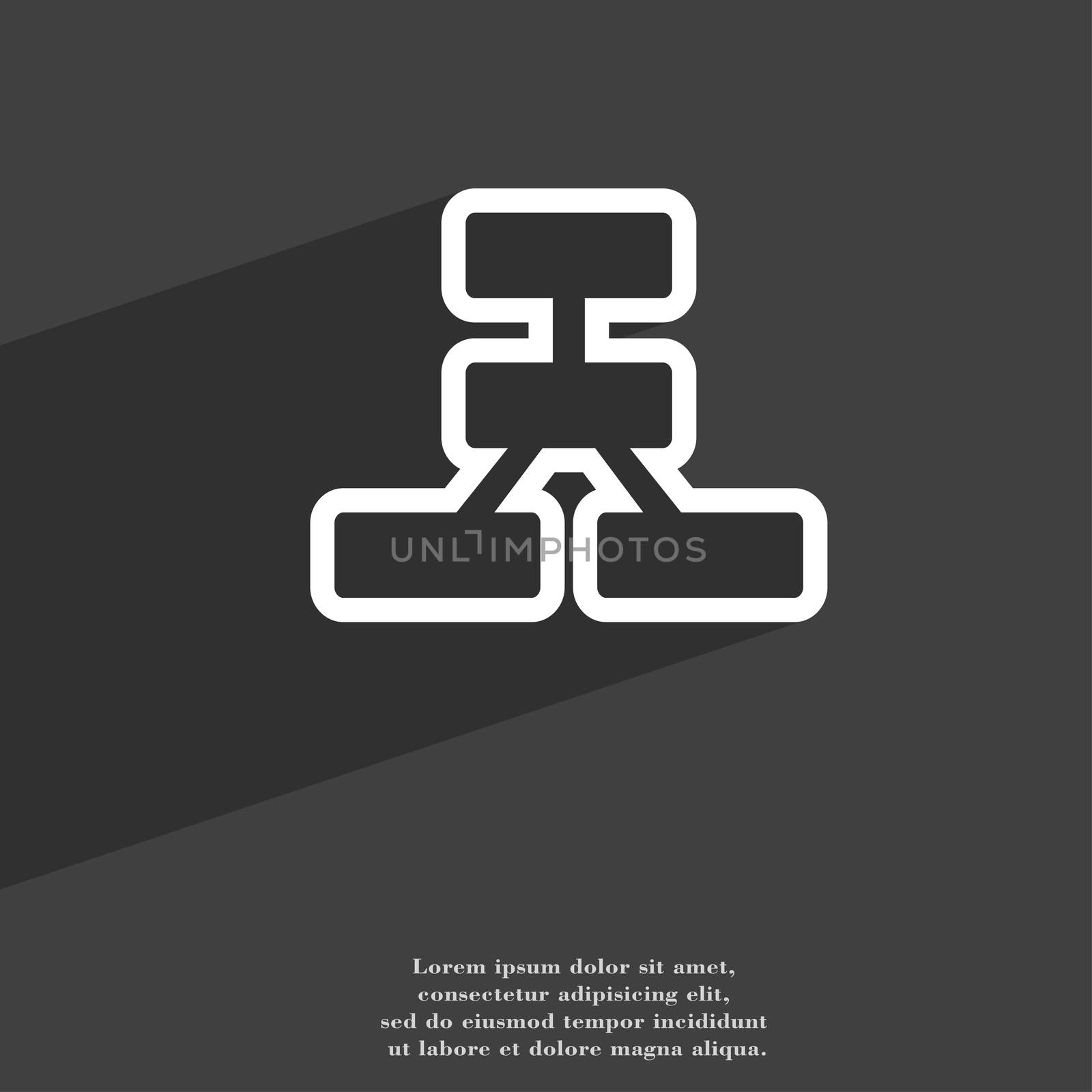 Network icon symbol Flat modern web design with long shadow and space for your text. illustration
