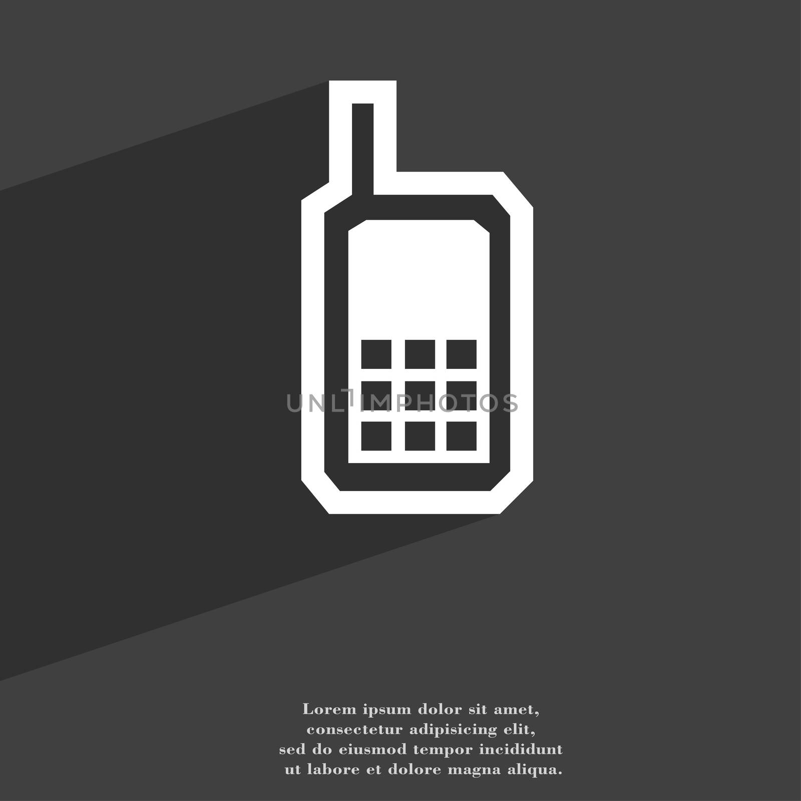 Mobile phone icon symbol Flat modern web design with long shadow and space for your text. illustration