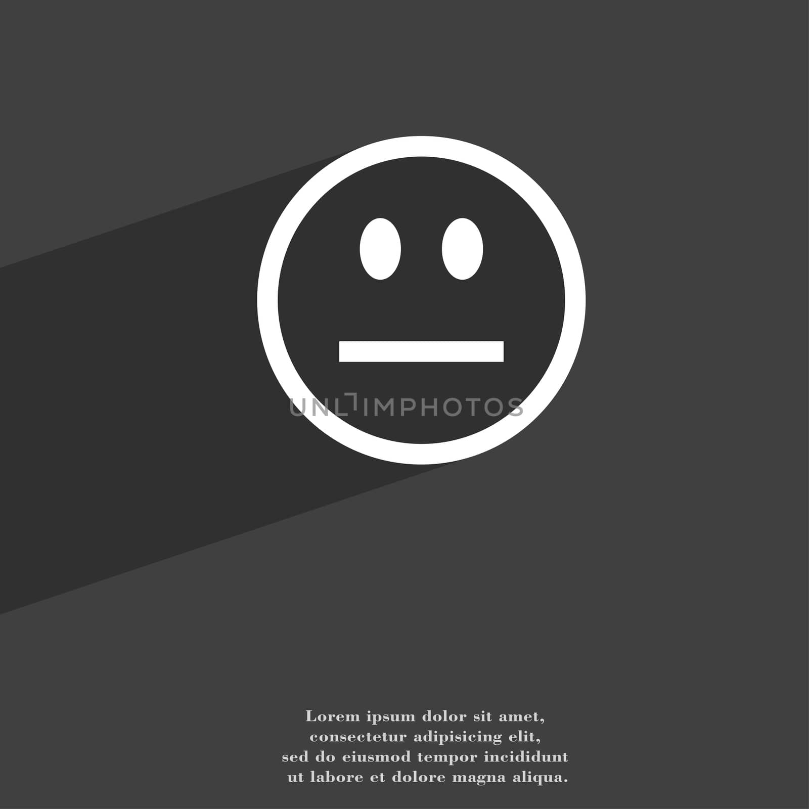 Sad face, Sadness depression icon symbol Flat modern web design with long shadow and space for your text. illustration