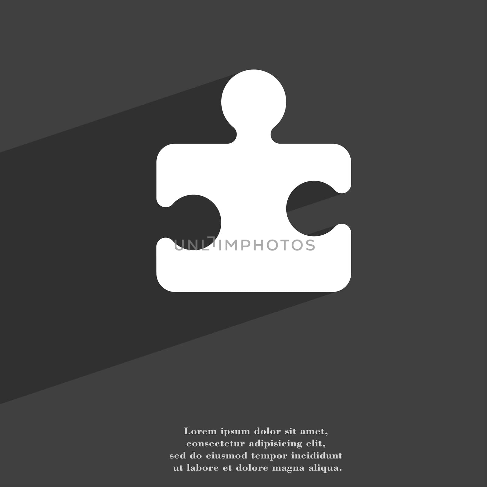 Puzzle piece icon symbol Flat modern web design with long shadow and space for your text.  by serhii_lohvyniuk