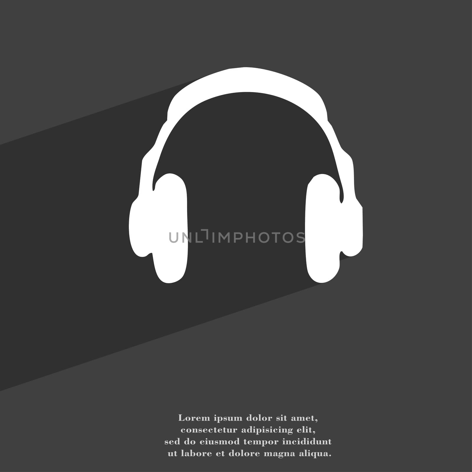 headsets icon symbol Flat modern web design with long shadow and space for your text.  by serhii_lohvyniuk