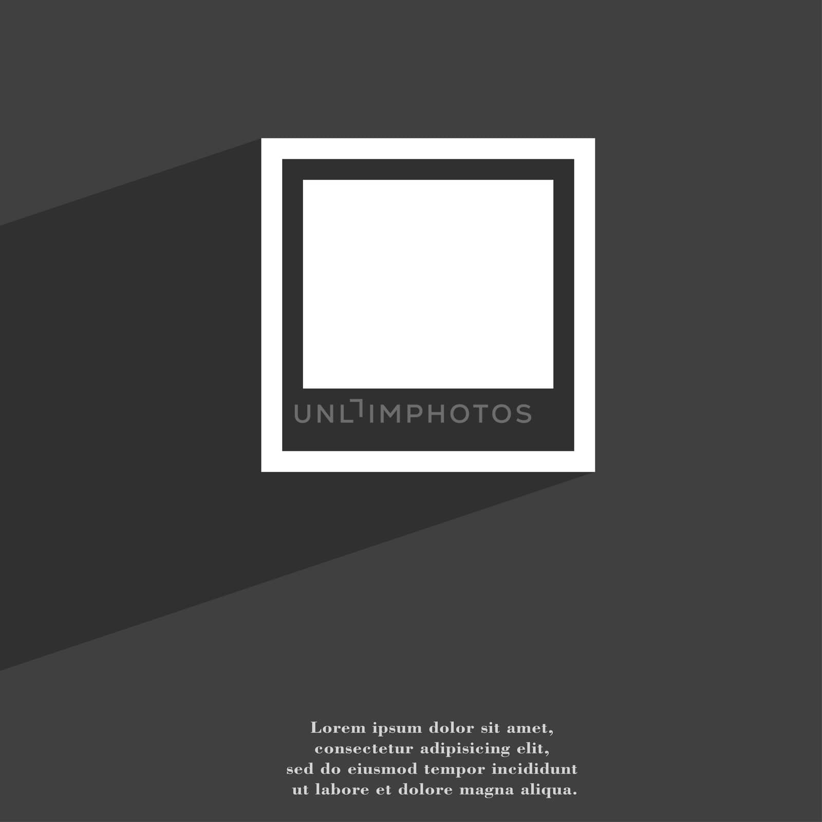 Photo frame template icon symbol Flat modern web design with long shadow and space for your text.  by serhii_lohvyniuk