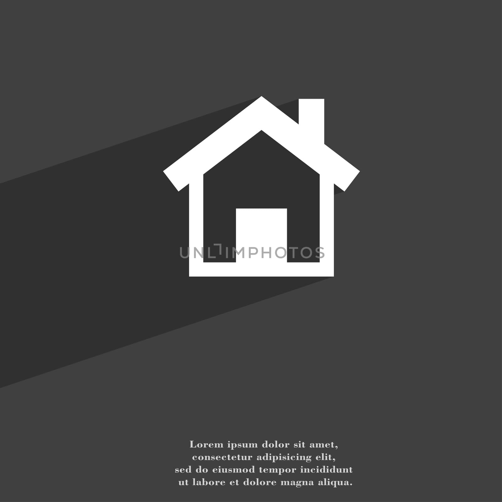 Home, Main page icon symbol Flat modern web design with long shadow and space for your text.  by serhii_lohvyniuk