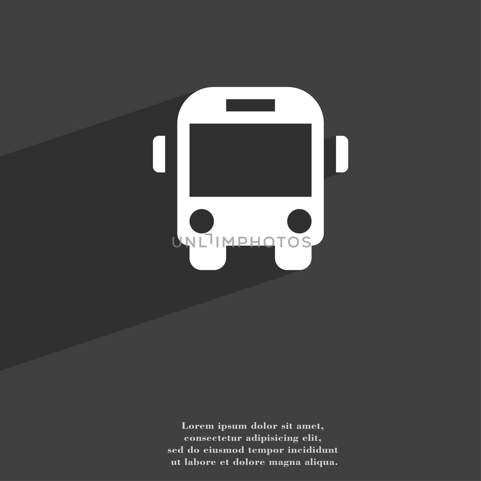 Bus icon symbol Flat modern web design with long shadow and space for your text. illustration