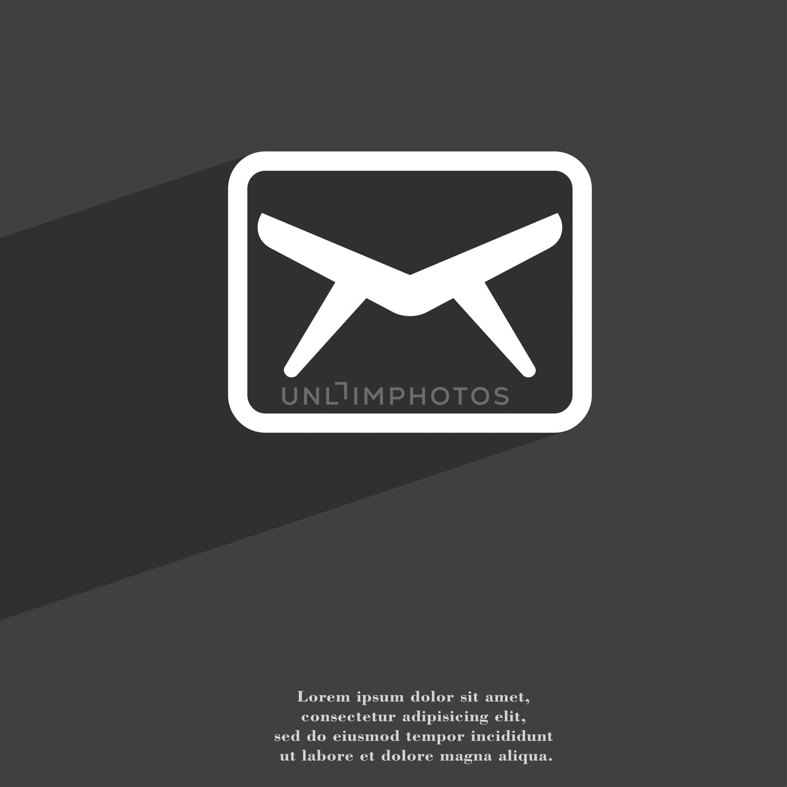 Mail, Envelope, Message icon symbol Flat modern web design with long shadow and space for your text.  by serhii_lohvyniuk