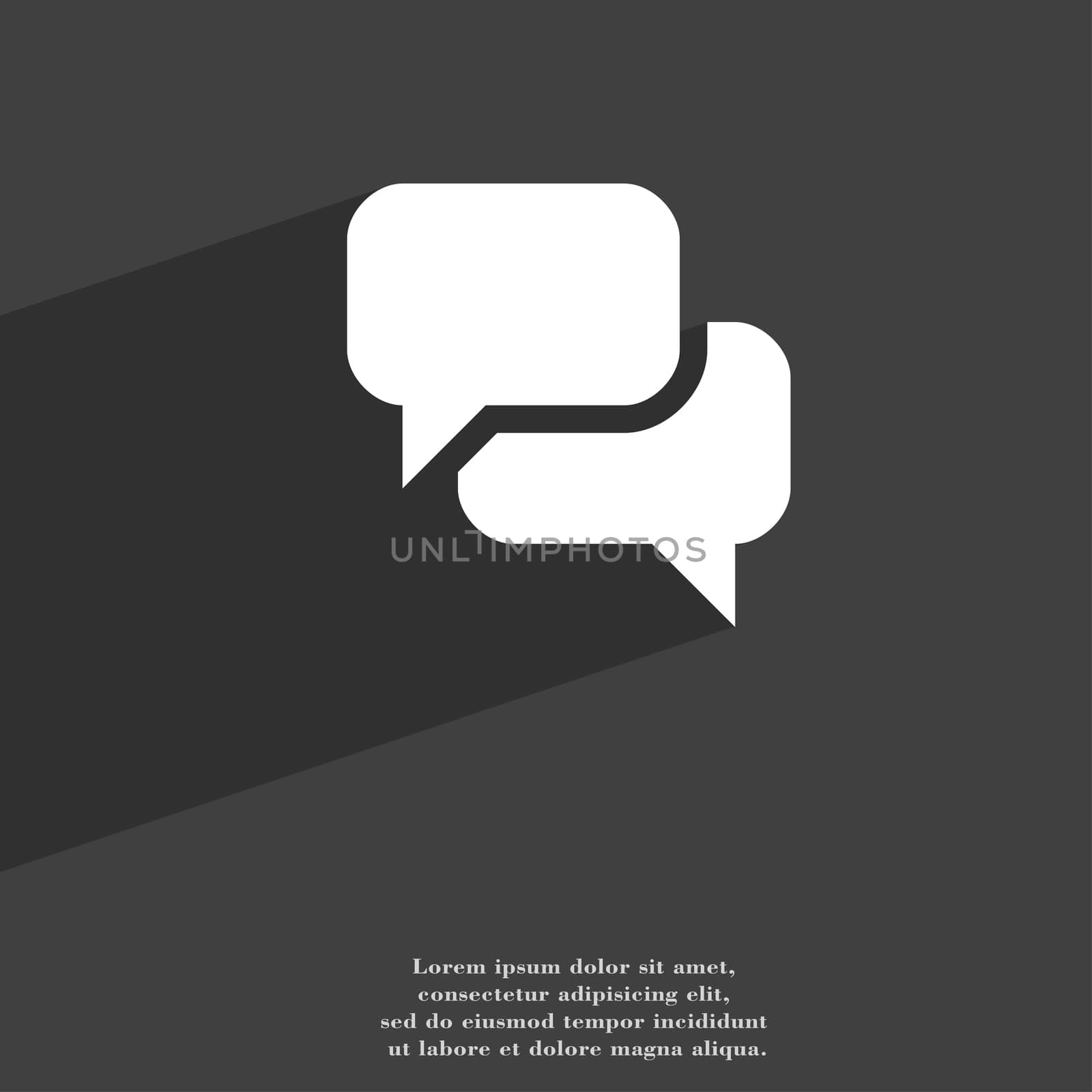Speech bubble, Think cloud icon symbol Flat modern web design with long shadow and space for your text.  by serhii_lohvyniuk