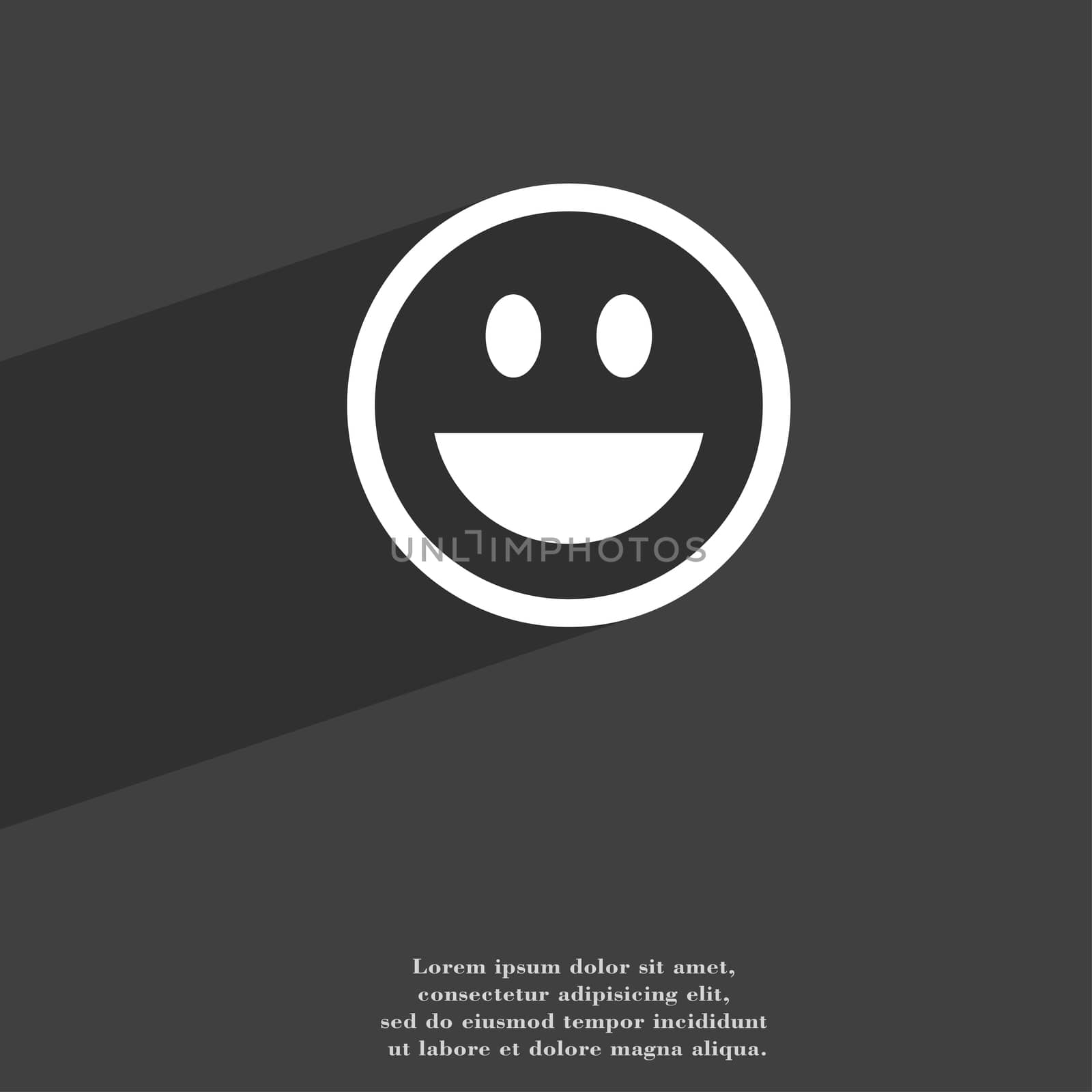 funny Face icon symbol Flat modern web design with long shadow and space for your text.  by serhii_lohvyniuk