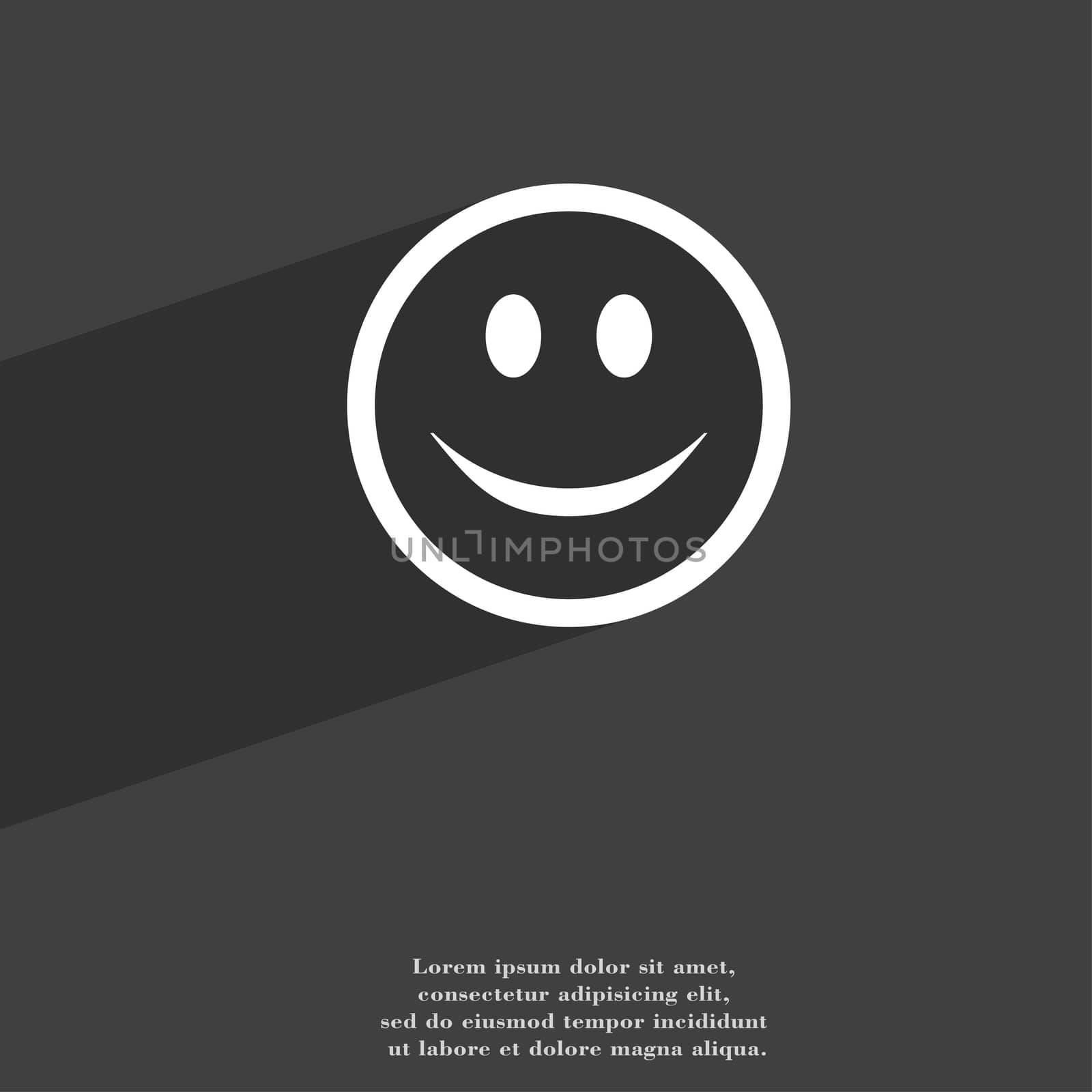 Smile, Happy face icon symbol Flat modern web design with long shadow and space for your text.  by serhii_lohvyniuk