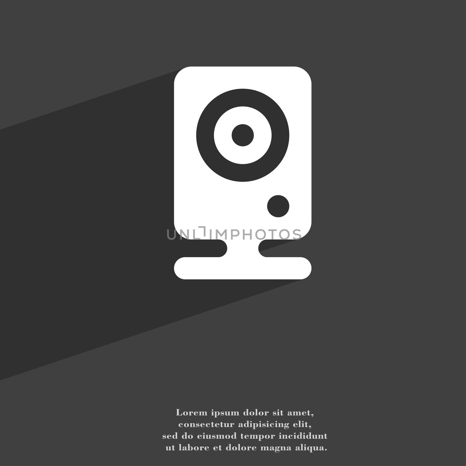 Web cam icon symbol Flat modern web design with long shadow and space for your text. illustration