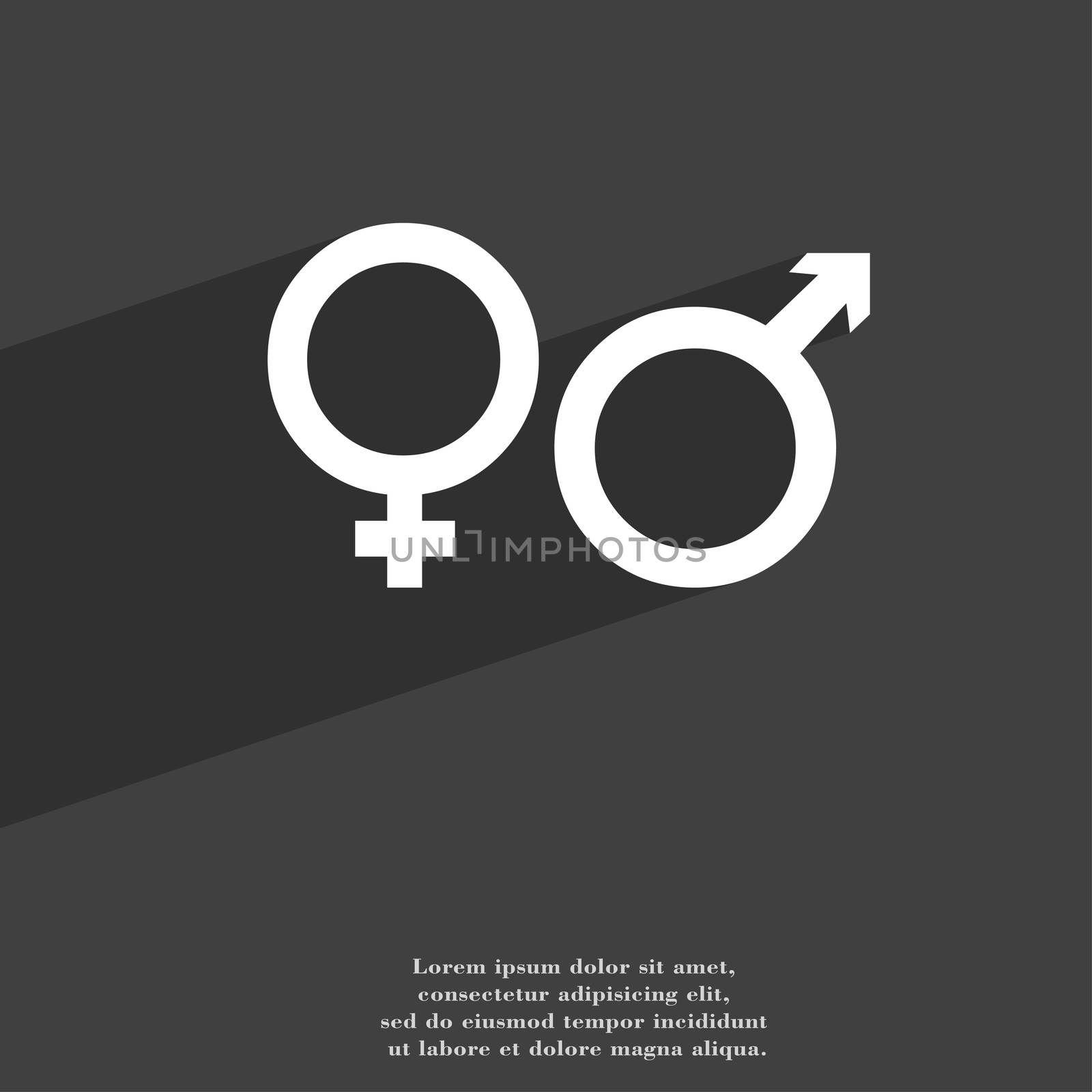 male and female icon symbol Flat modern web design with long shadow and space for your text.  by serhii_lohvyniuk