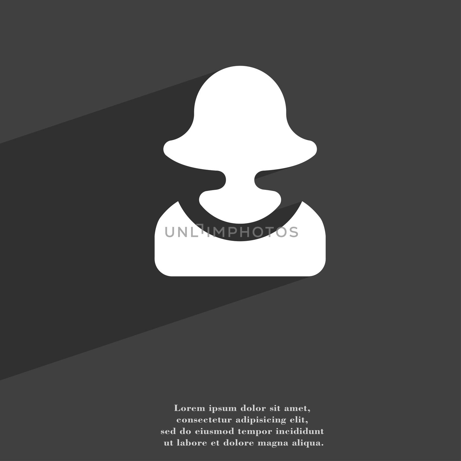 female silhouette icon symbol Flat modern web design with long shadow and space for your text.  by serhii_lohvyniuk