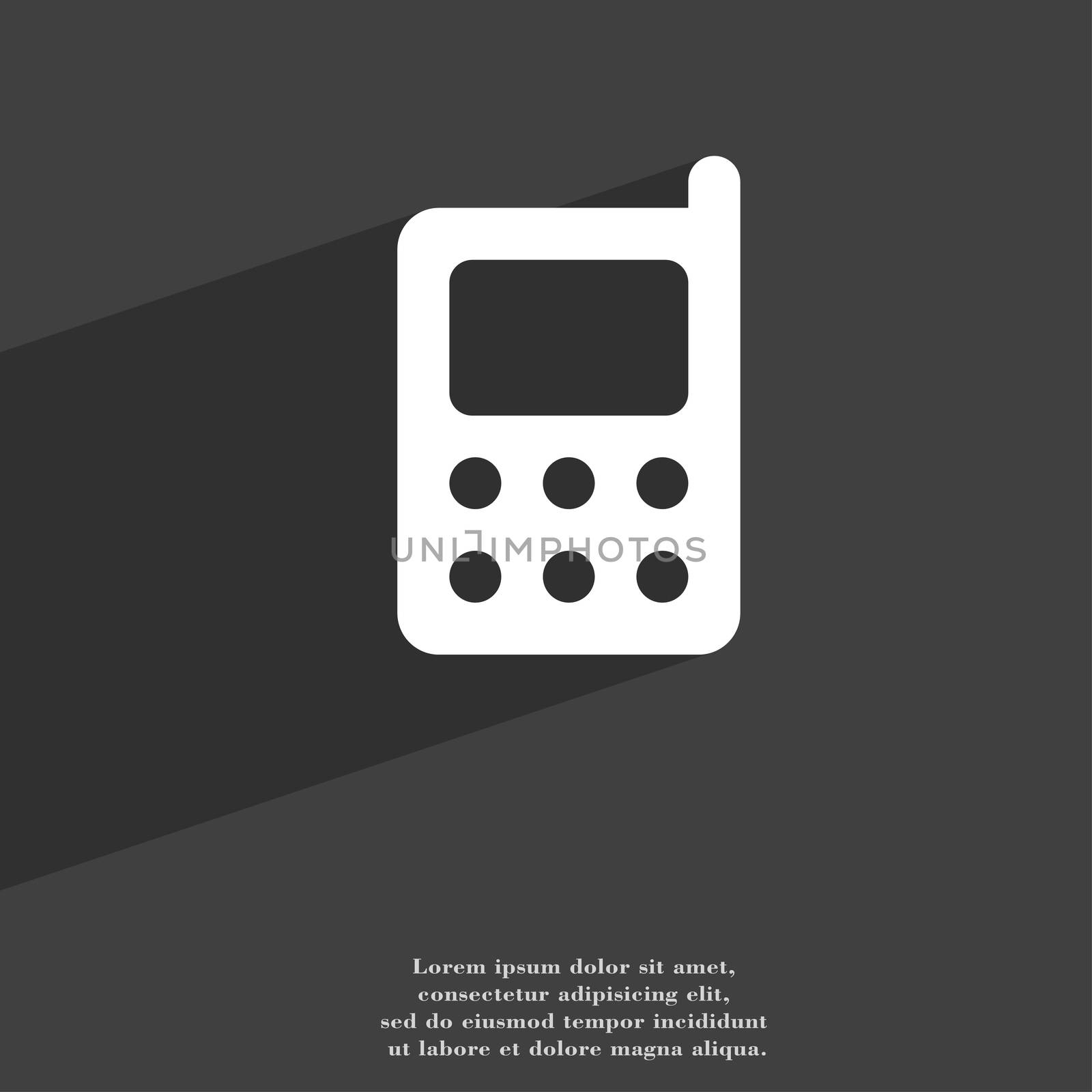 mobile phone icon symbol Flat modern web design with long shadow and space for your text.  by serhii_lohvyniuk
