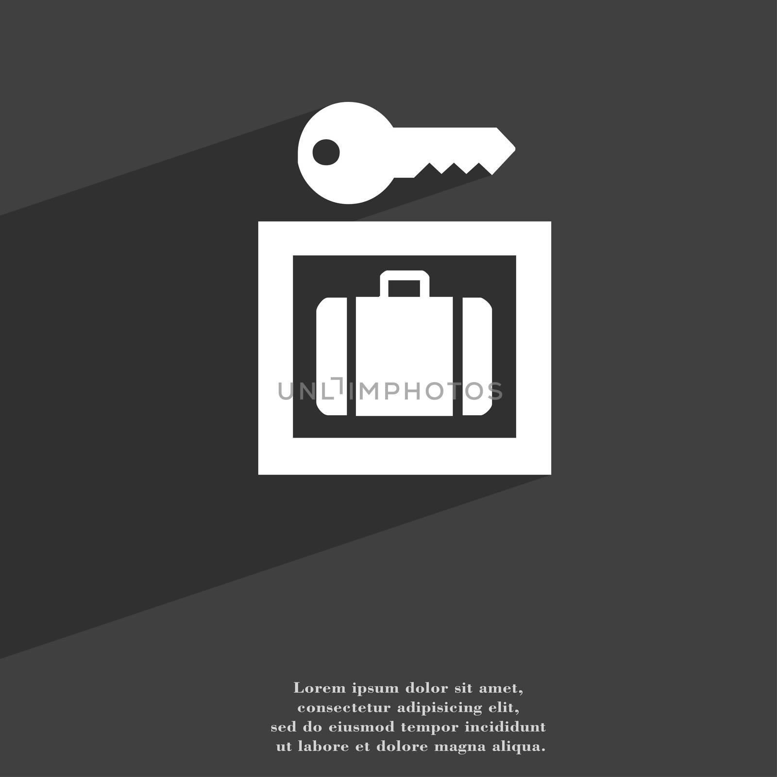 Luggage Storage icon symbol Flat modern web design with long shadow and space for your text. illustration