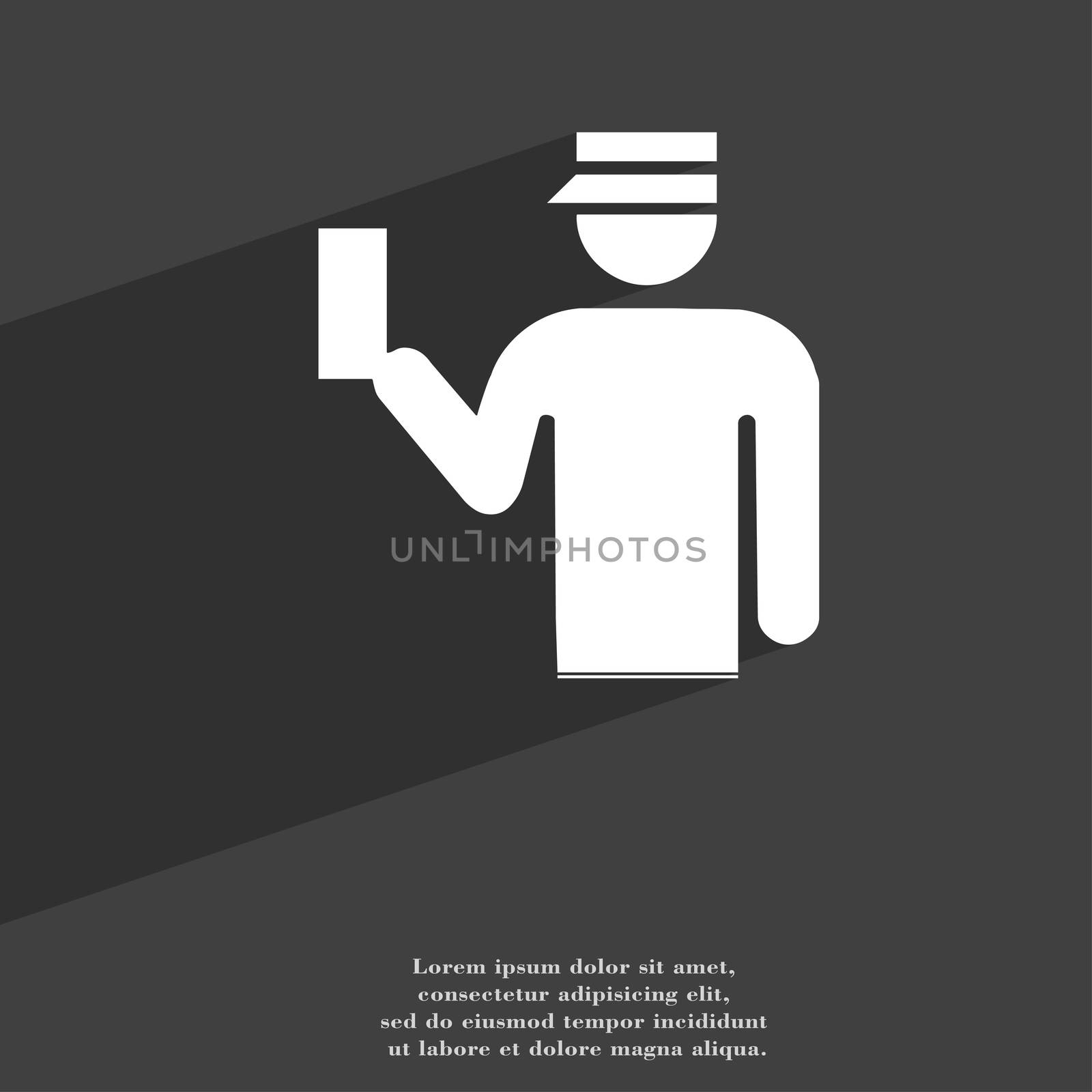 Inspector icon symbol Flat modern web design with long shadow and space for your text. illustration