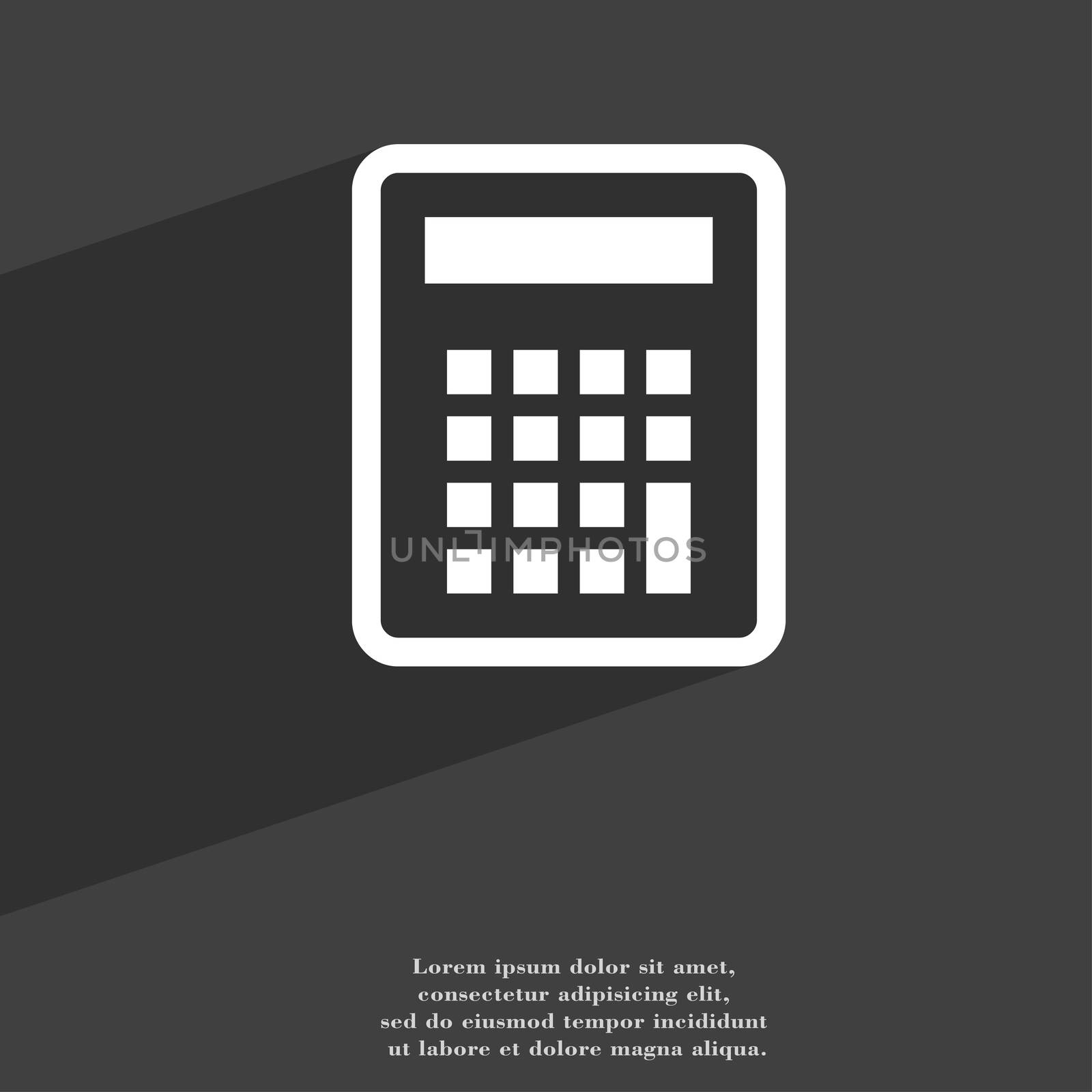 Calculator icon symbol Flat modern web design with long shadow and space for your text.  by serhii_lohvyniuk