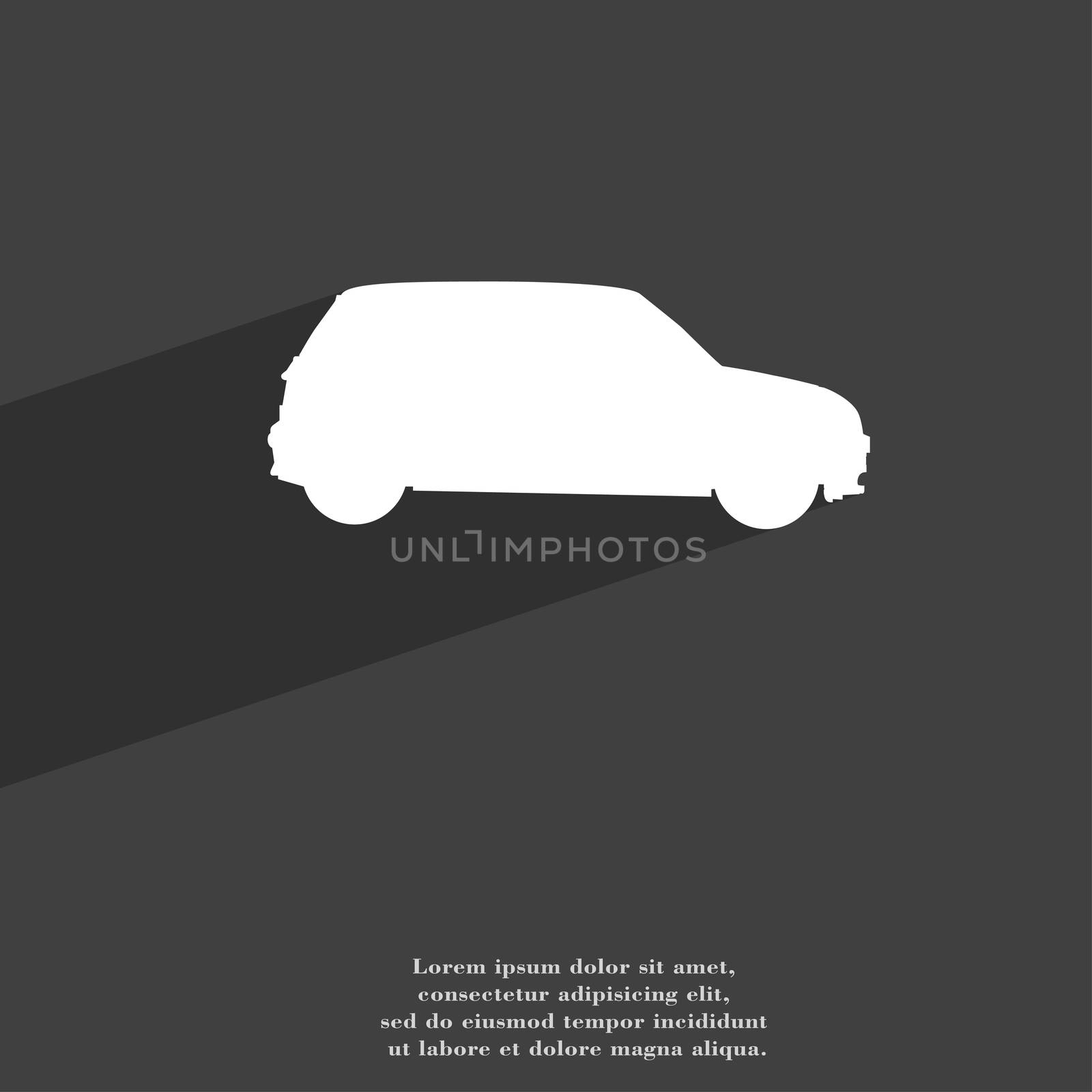 Jeep icon symbol Flat modern web design with long shadow and space for your text.  by serhii_lohvyniuk