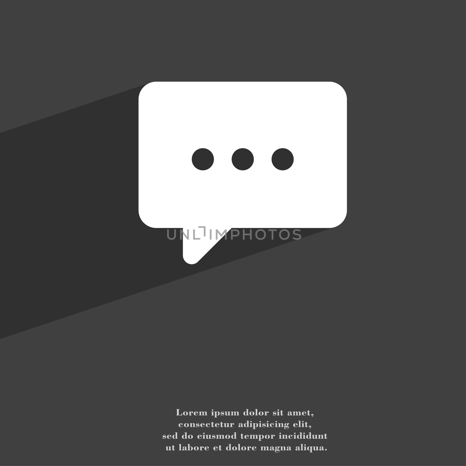 Cloud of thoughts icon symbol Flat modern web design with long shadow and space for your text. illustration