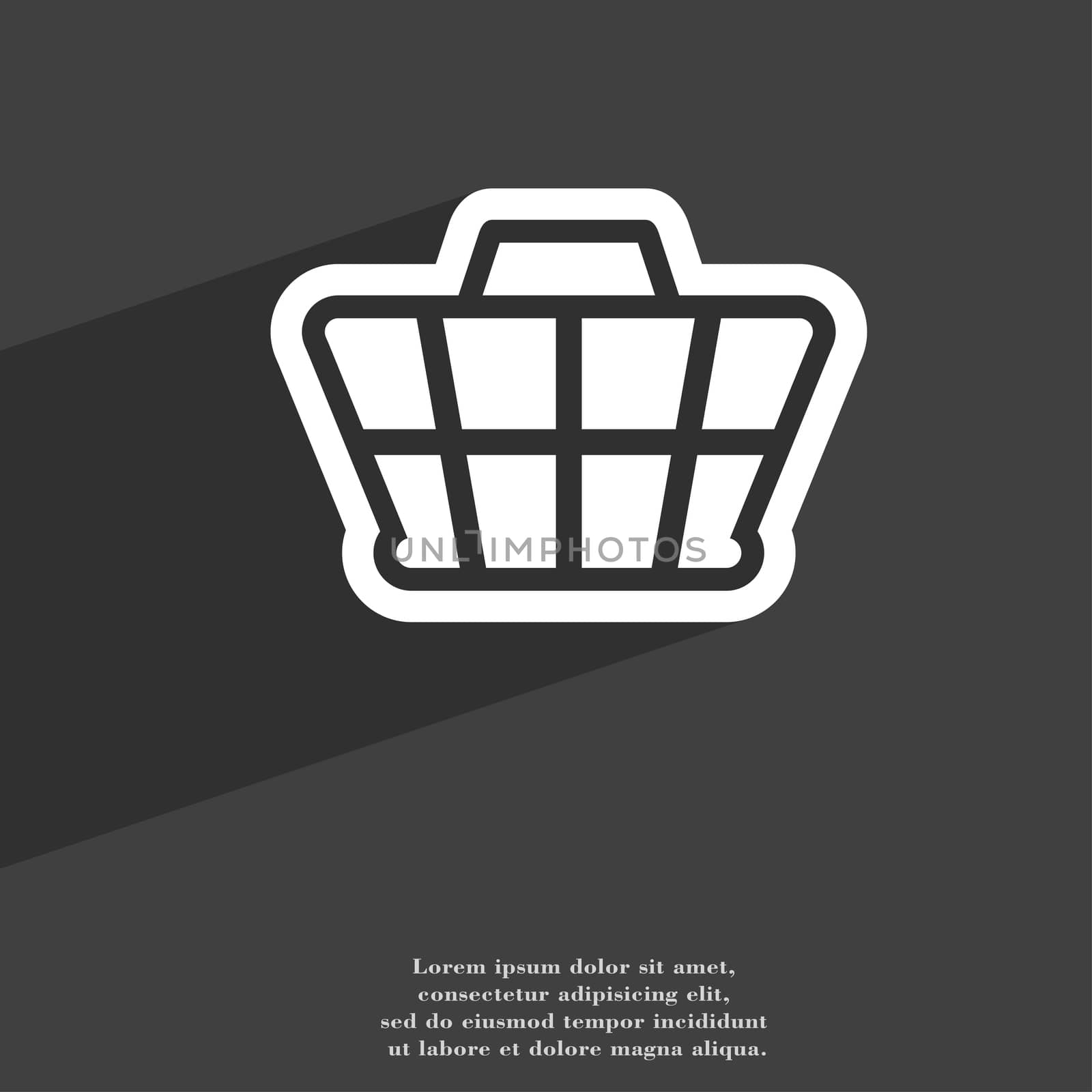 Shopping Cart icon symbol Flat modern web design with long shadow and space for your text. illustration
