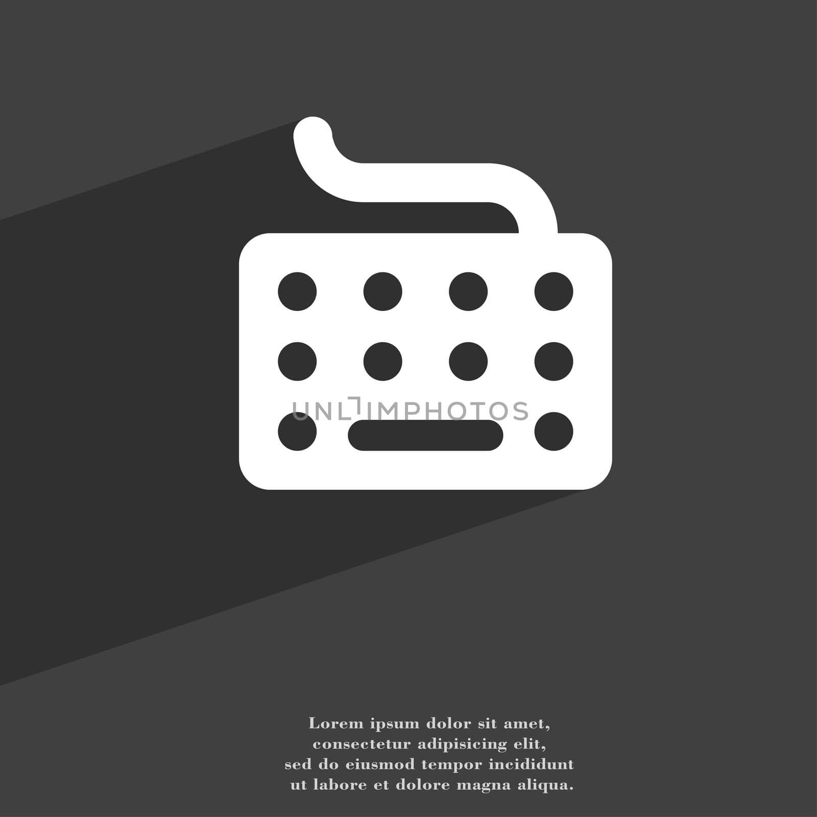 keyboard icon symbol Flat modern web design with long shadow and space for your text. illustration
