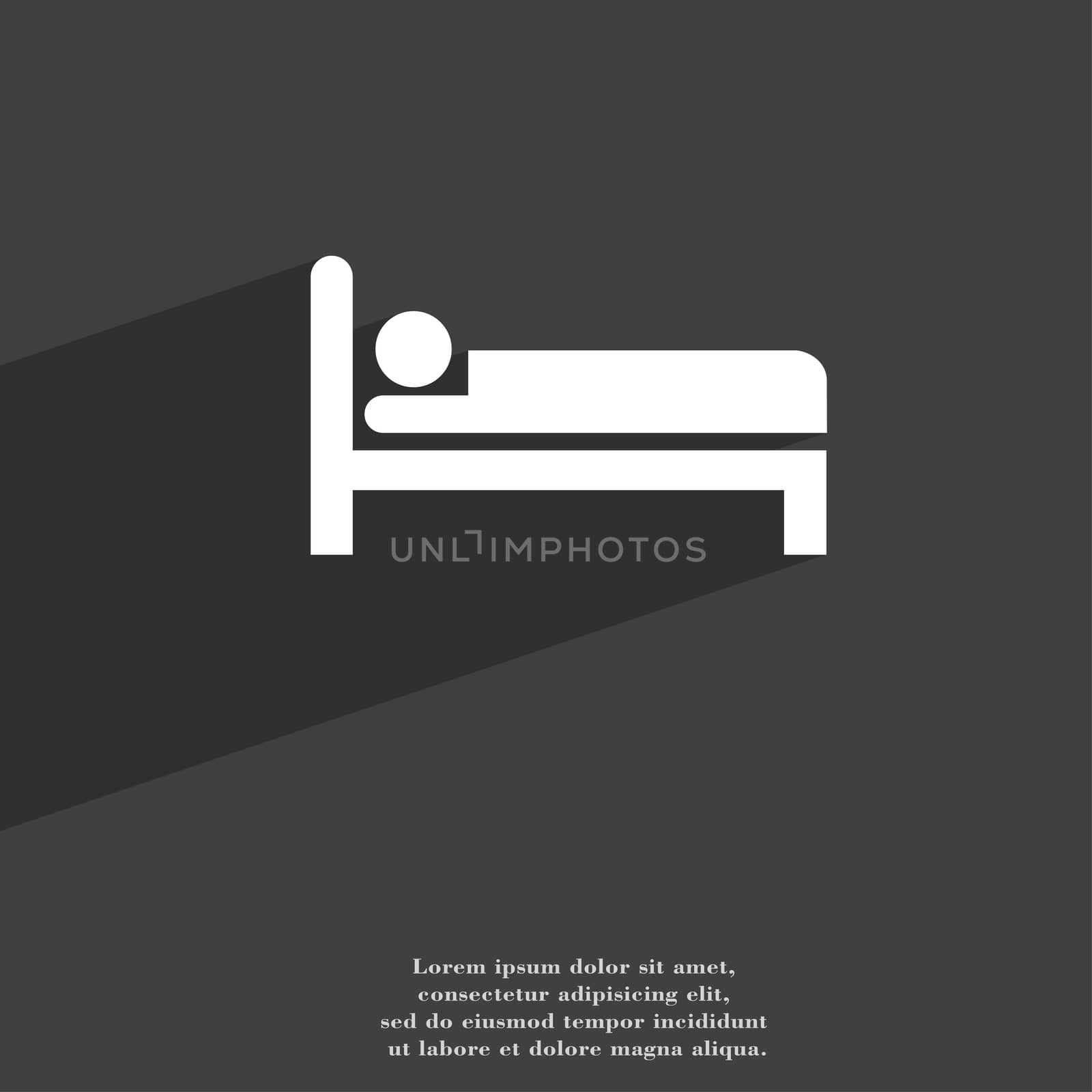 Hotel icon symbol Flat modern web design with long shadow and space for your text. illustration