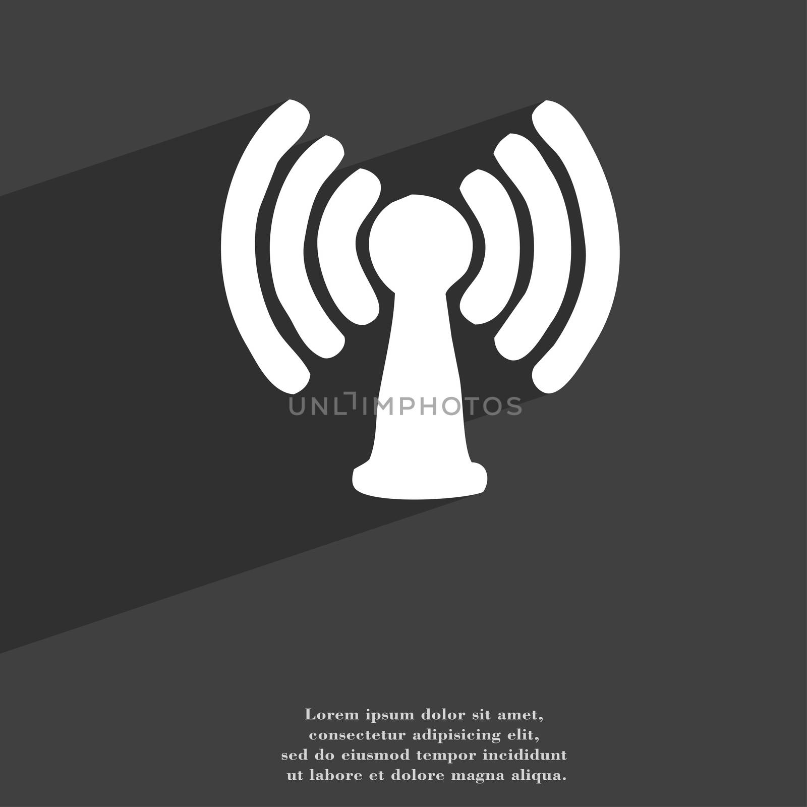 Wi-fi, internet icon symbol Flat modern web design with long shadow and space for your text.  by serhii_lohvyniuk