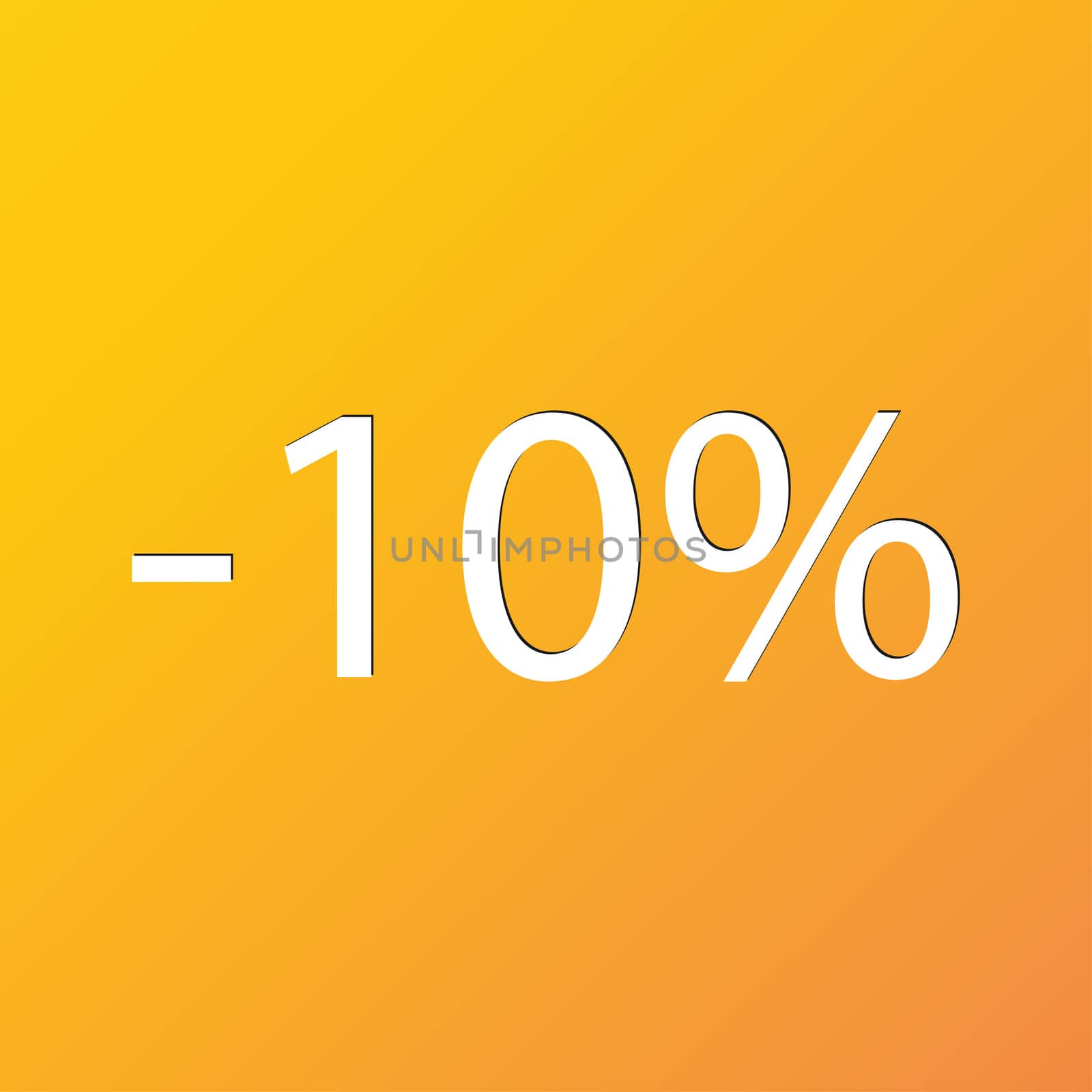 10 percent discount icon symbol Flat modern web design with long shadow and space for your text. illustration