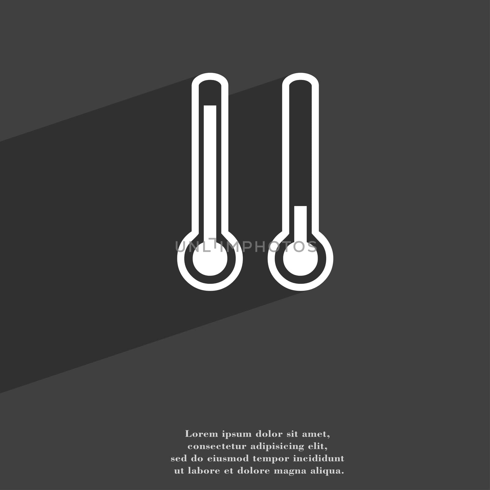thermometer temperature icon symbol Flat modern web design with long shadow and space for your text.  by serhii_lohvyniuk