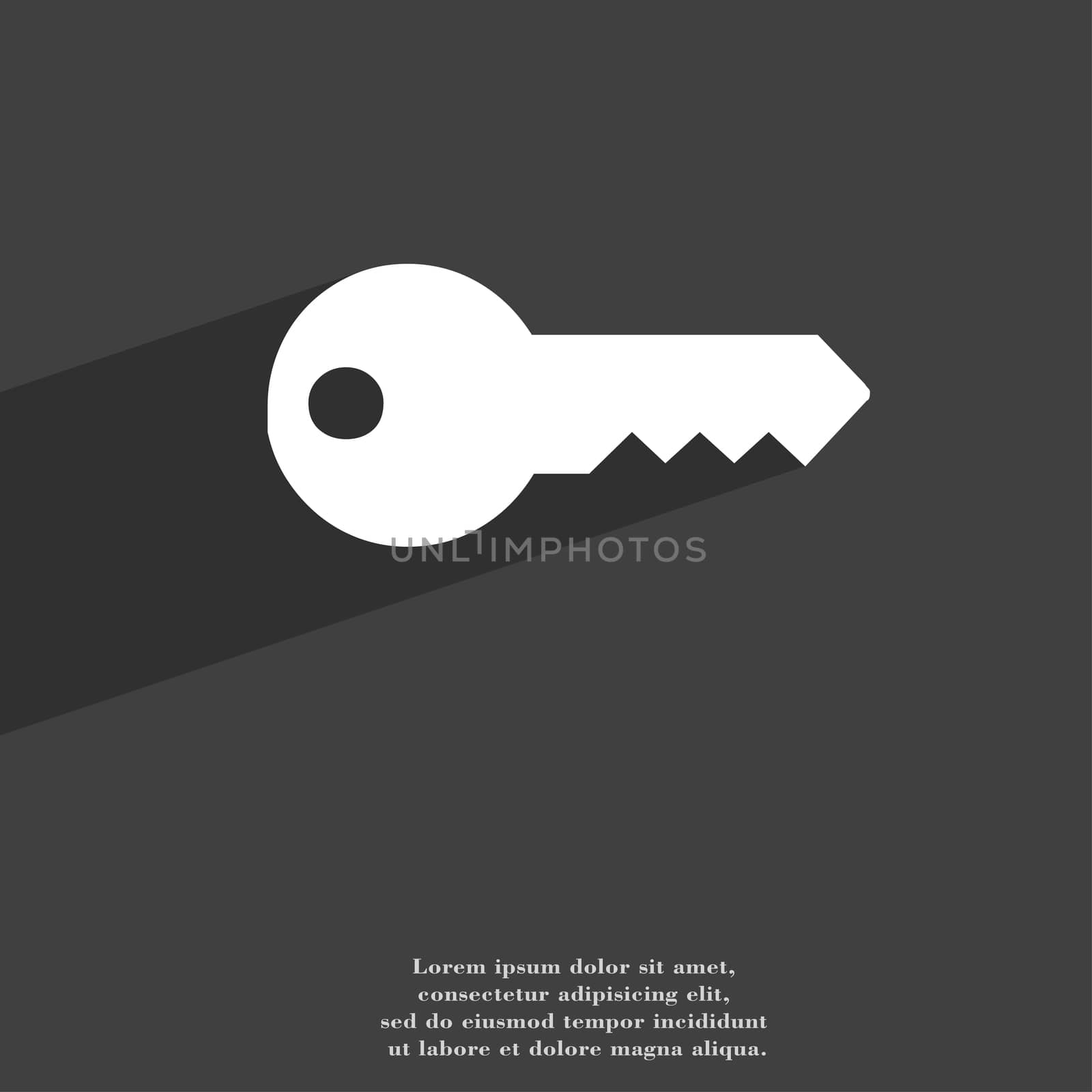 key icon symbol Flat modern web design with long shadow and space for your text. illustration