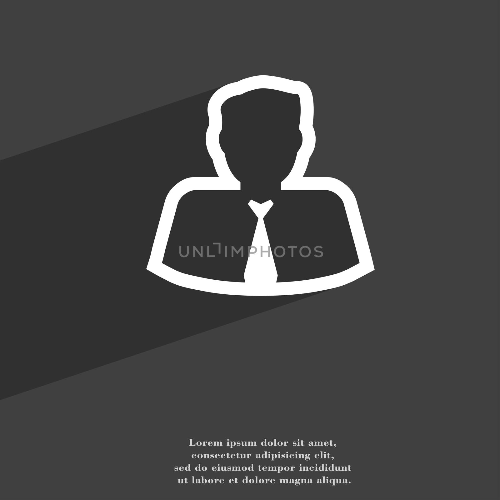 Avatar icon symbol Flat modern web design with long shadow and space for your text. illustration