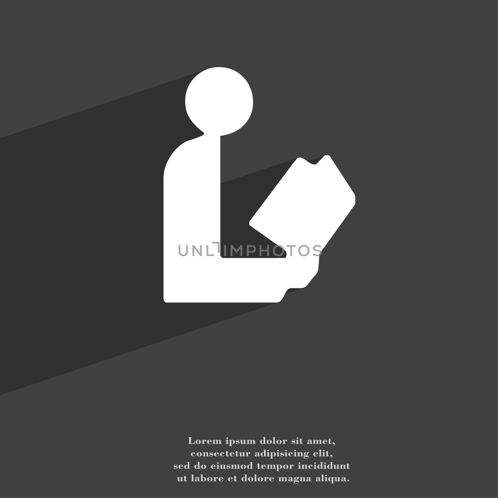 read a book icon symbol Flat modern web design with long shadow and space for your text. illustration