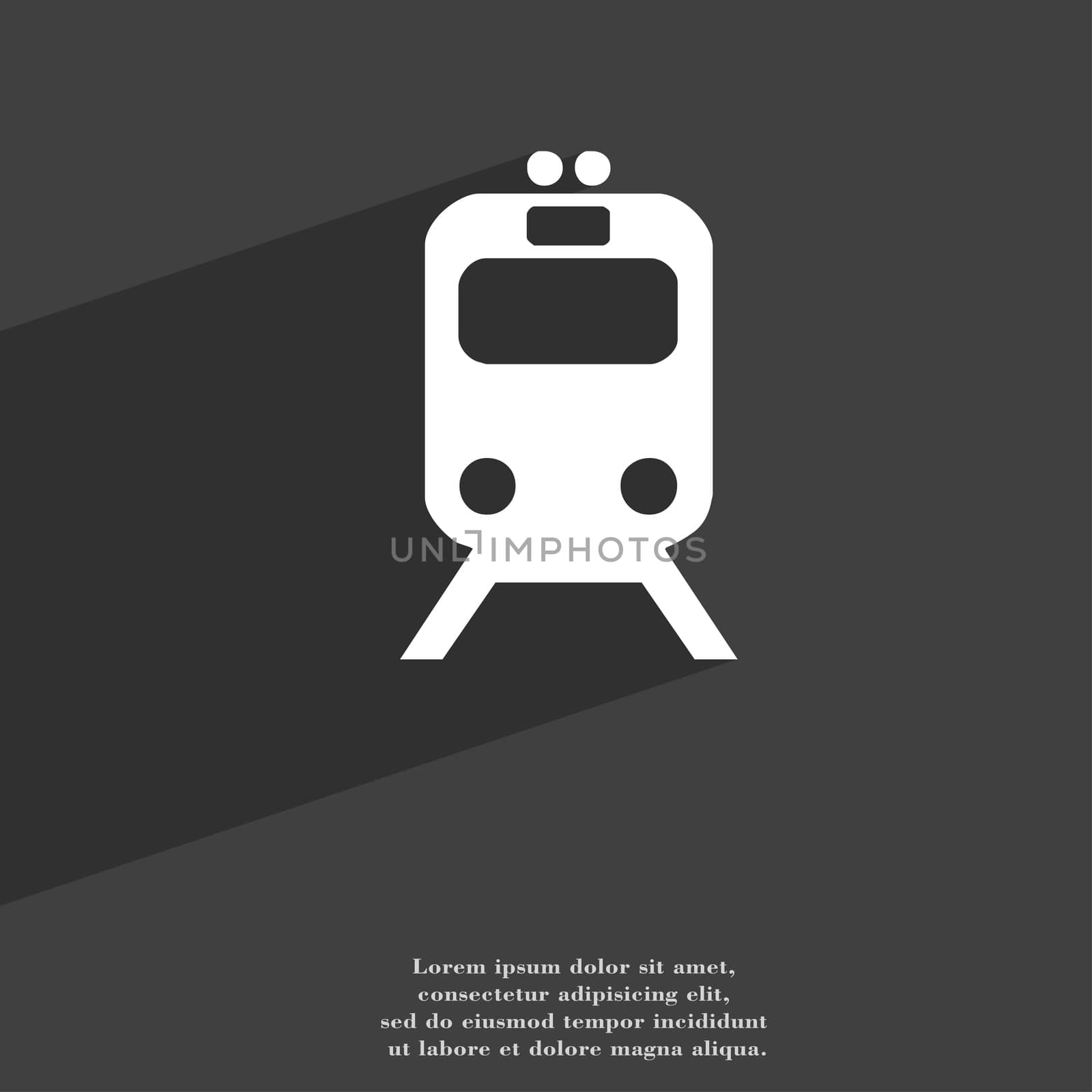 train icon symbol Flat modern web design with long shadow and space for your text. illustration