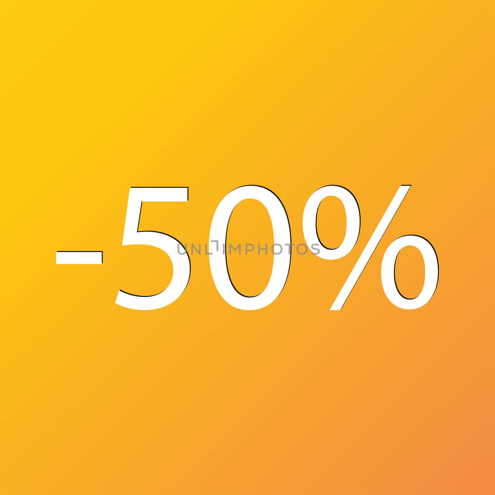 50 percent discount icon symbol Flat modern web design with long shadow and space for your text. illustration