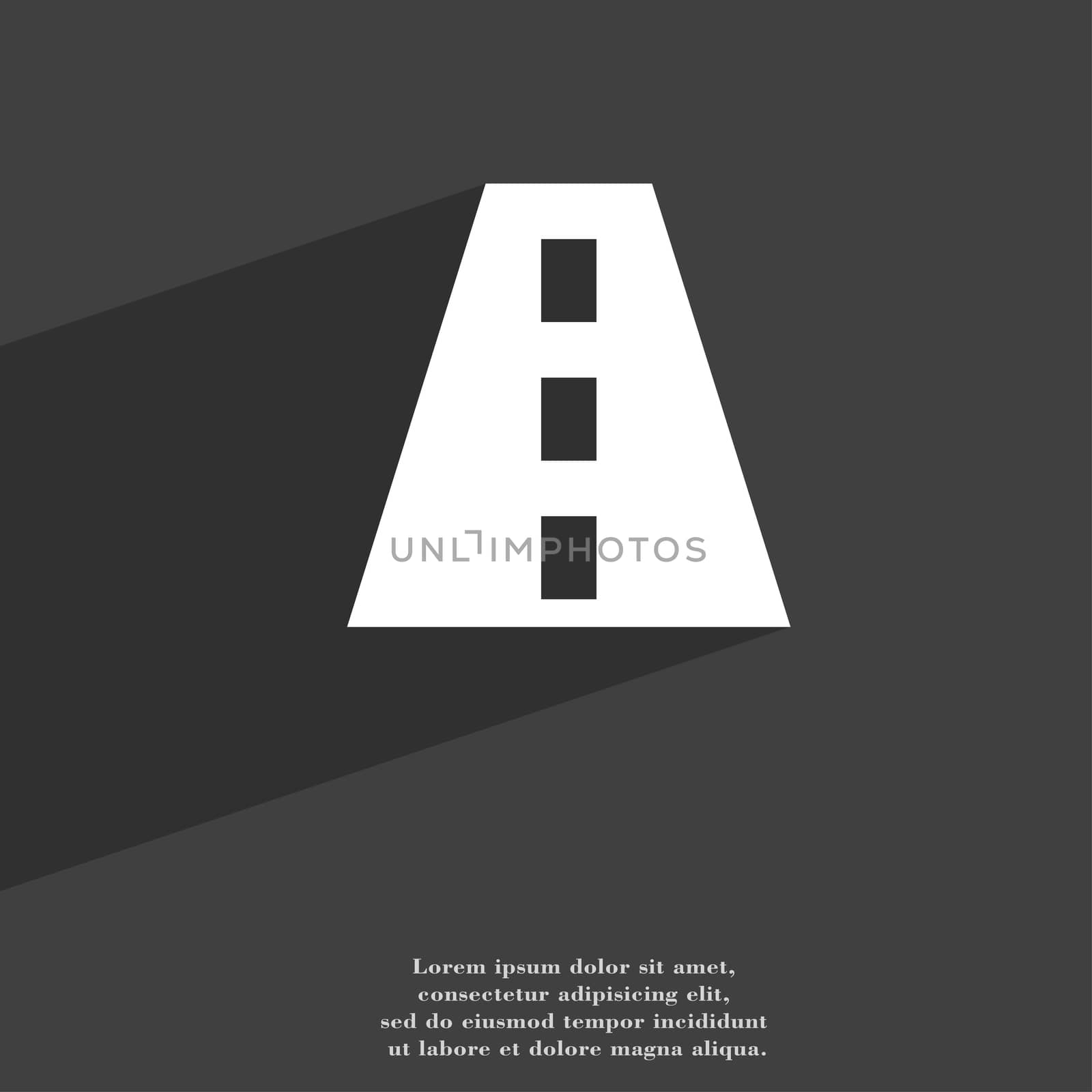 Road icon symbol Flat modern web design with long shadow and space for your text. illustration