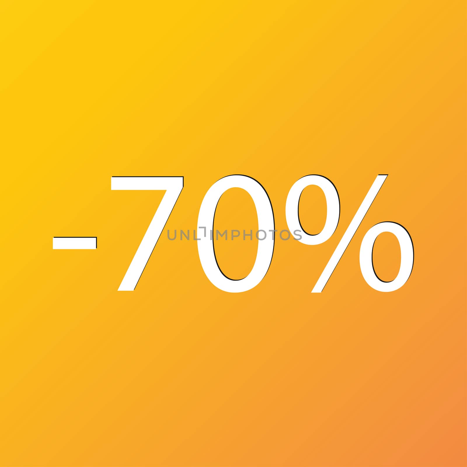 70 percent discount icon symbol Flat modern web design with long shadow and space for your text. illustration