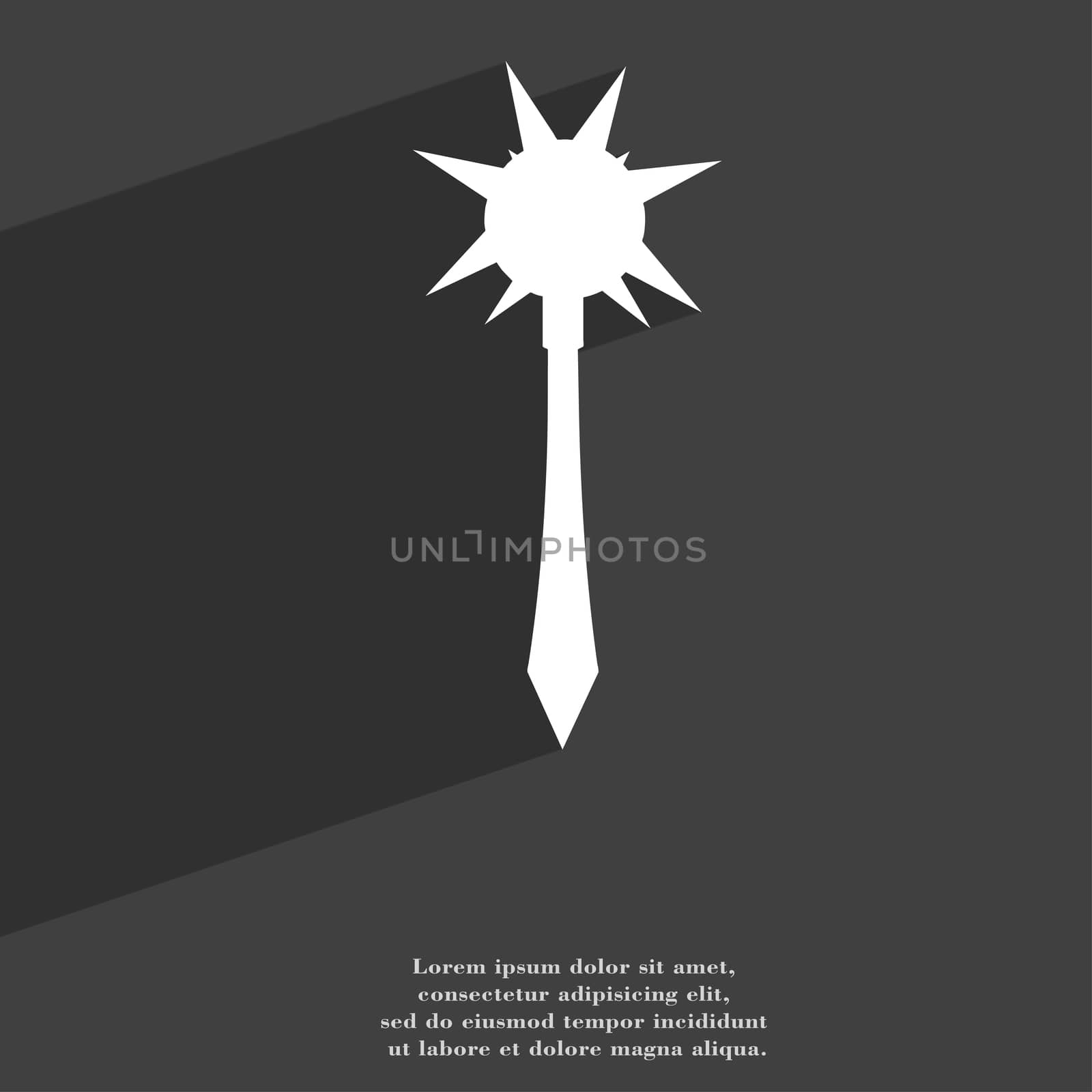 Mace icon symbol Flat modern web design with long shadow and space for your text. illustration
